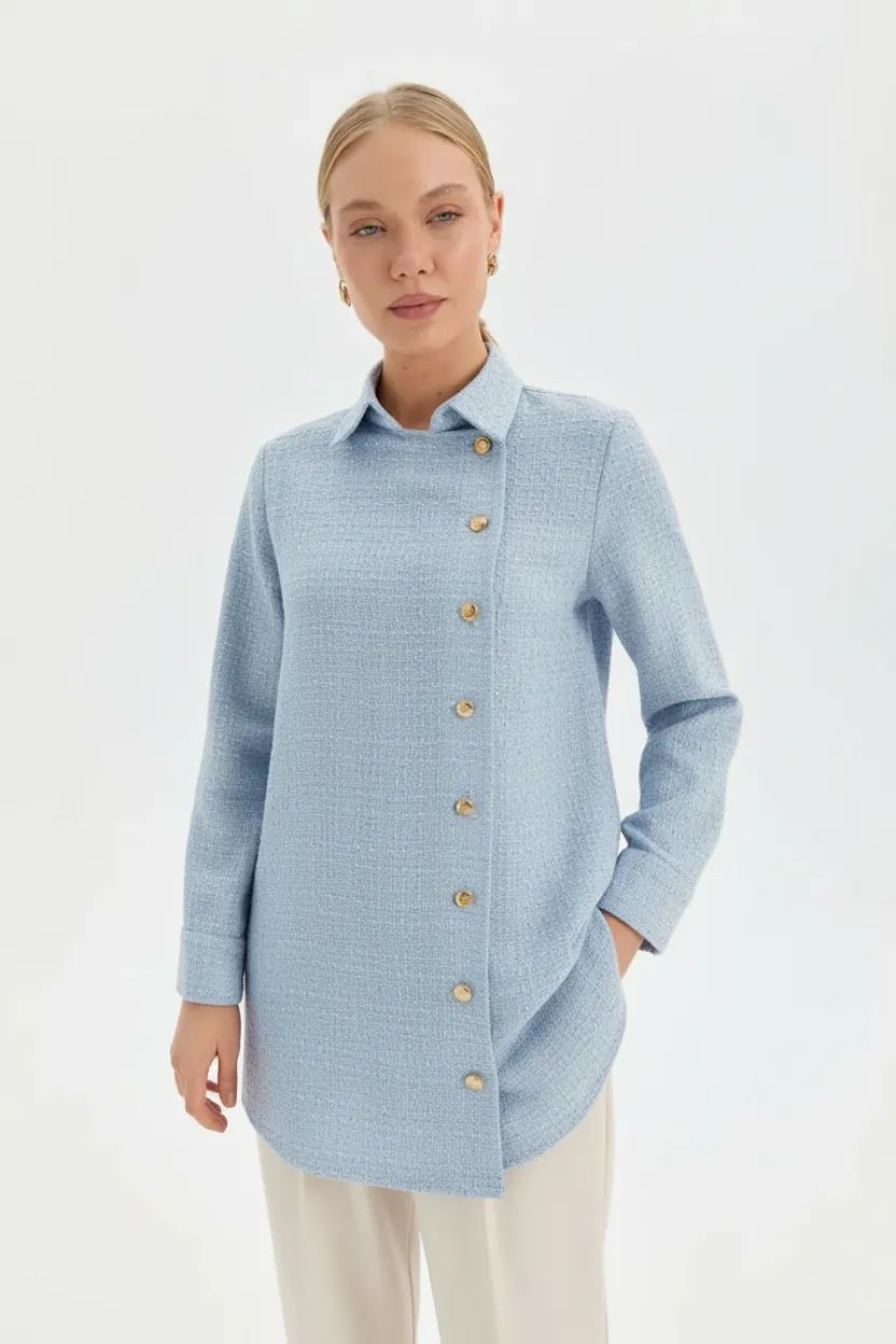 Asimetrik Tüvit Gömlek