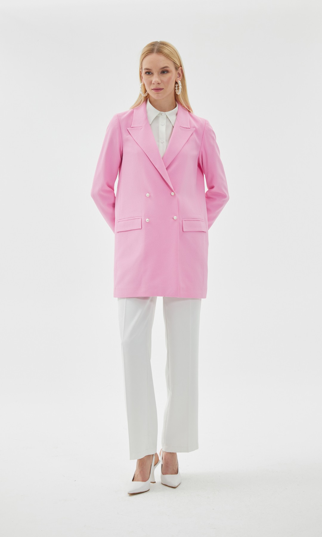 Pearly Ceket Pembe