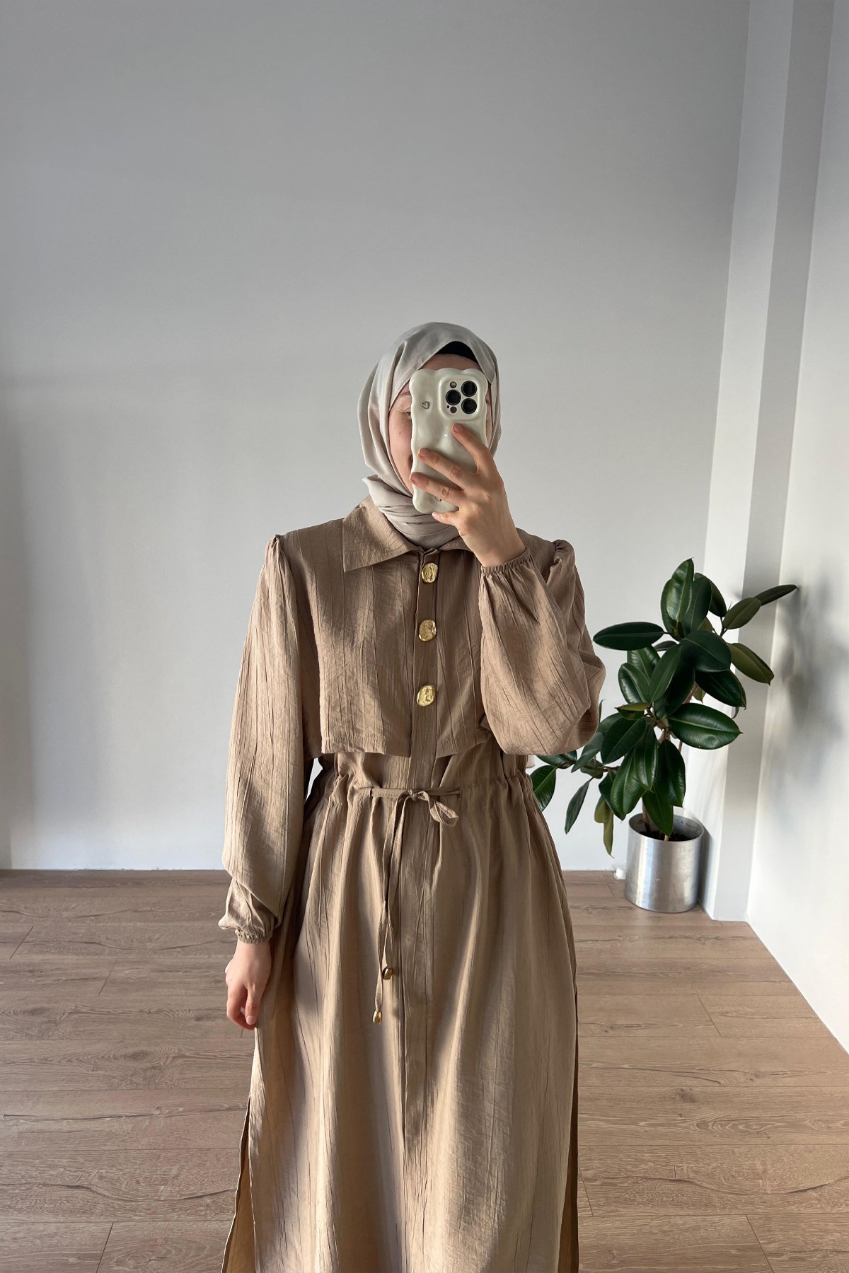 Natural Rüzgarlıklı Takım Vizon