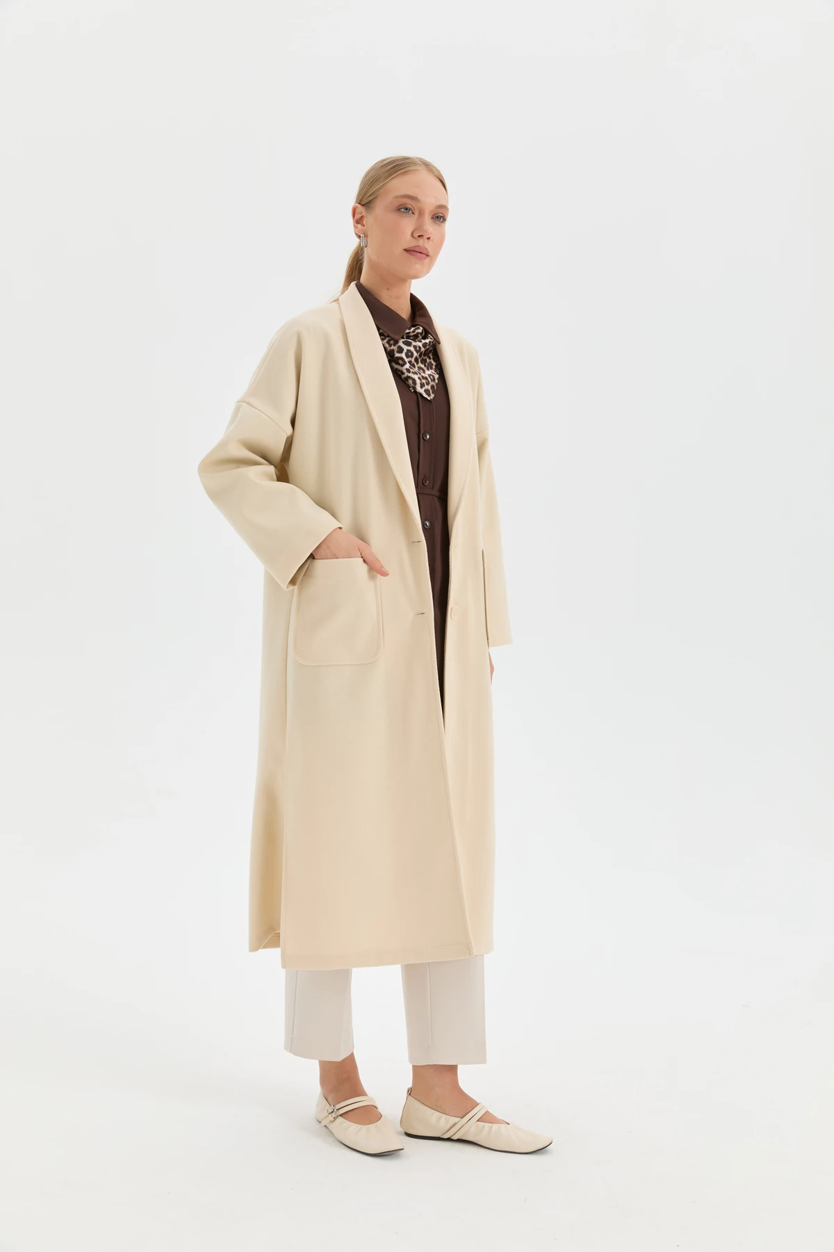 Şal Yaka Kaşe Hırka Kaban