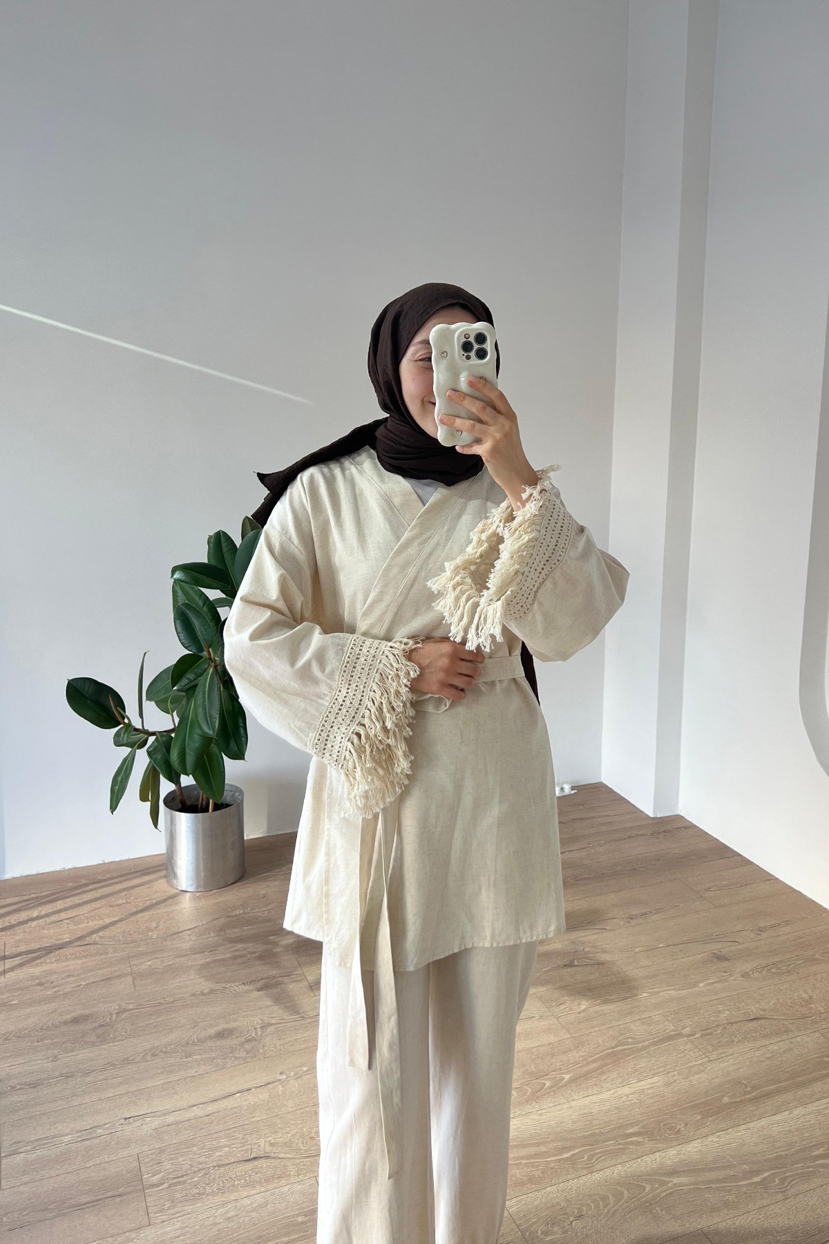 Püsküllü Kimono Takım Kemik