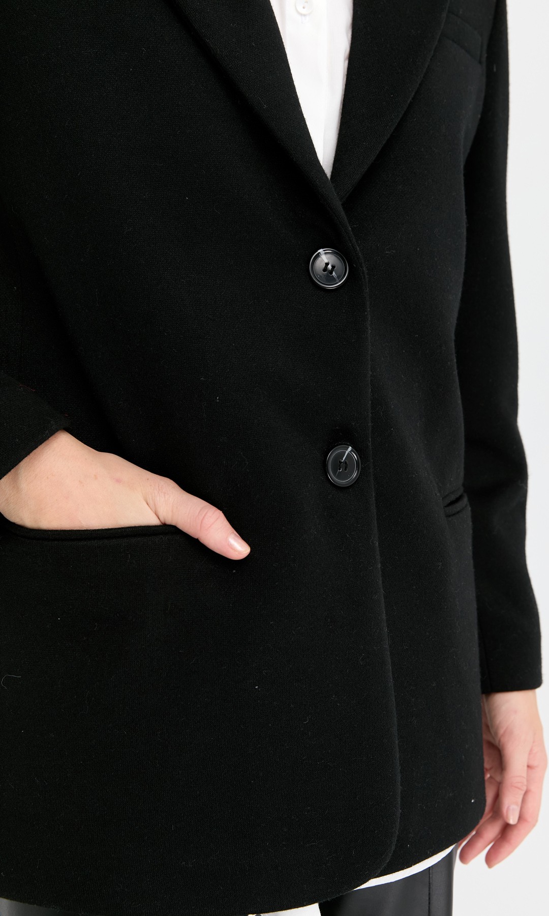 Kaşe Blazer Ceket Siyah