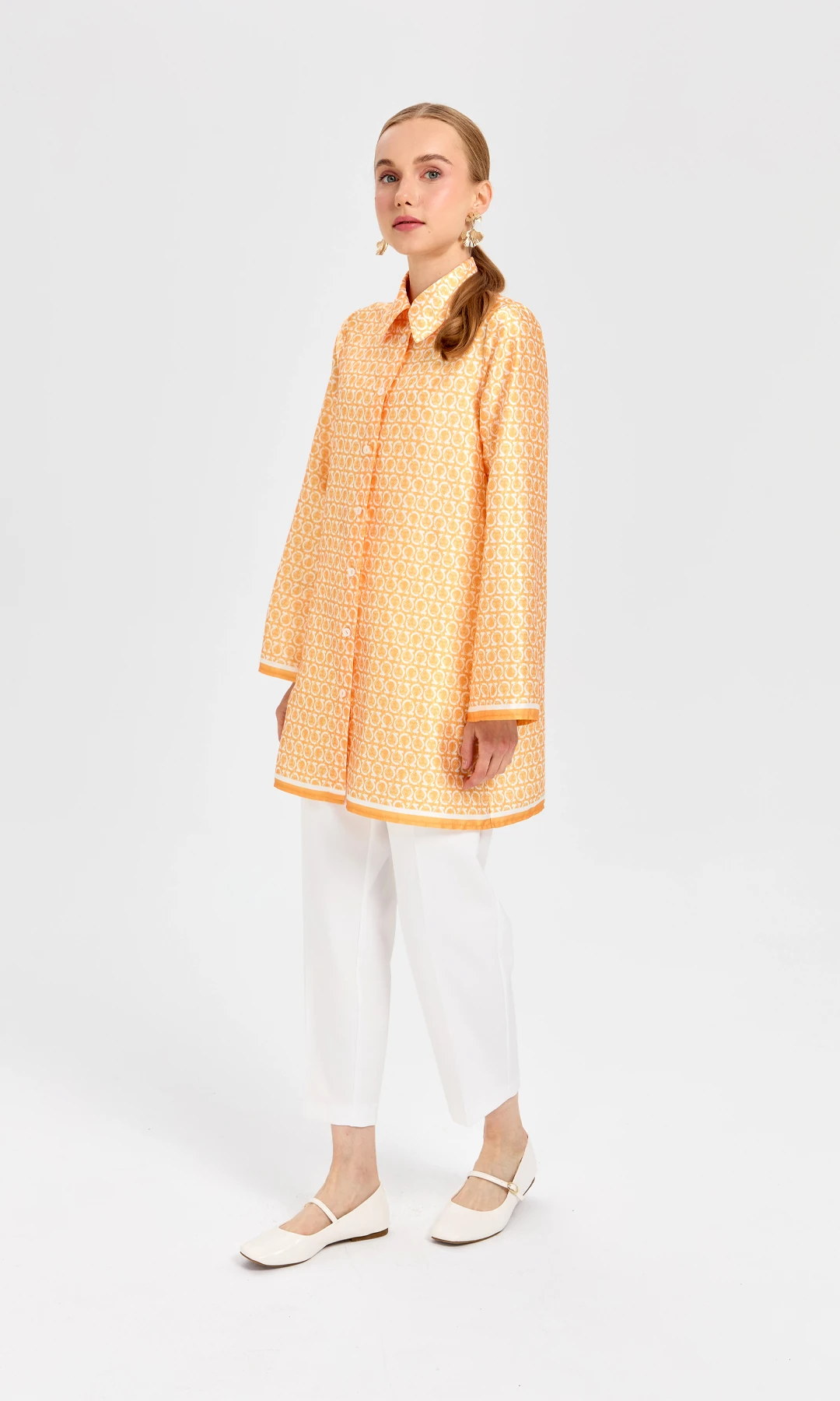 Roma Saten Gömlek Oranj