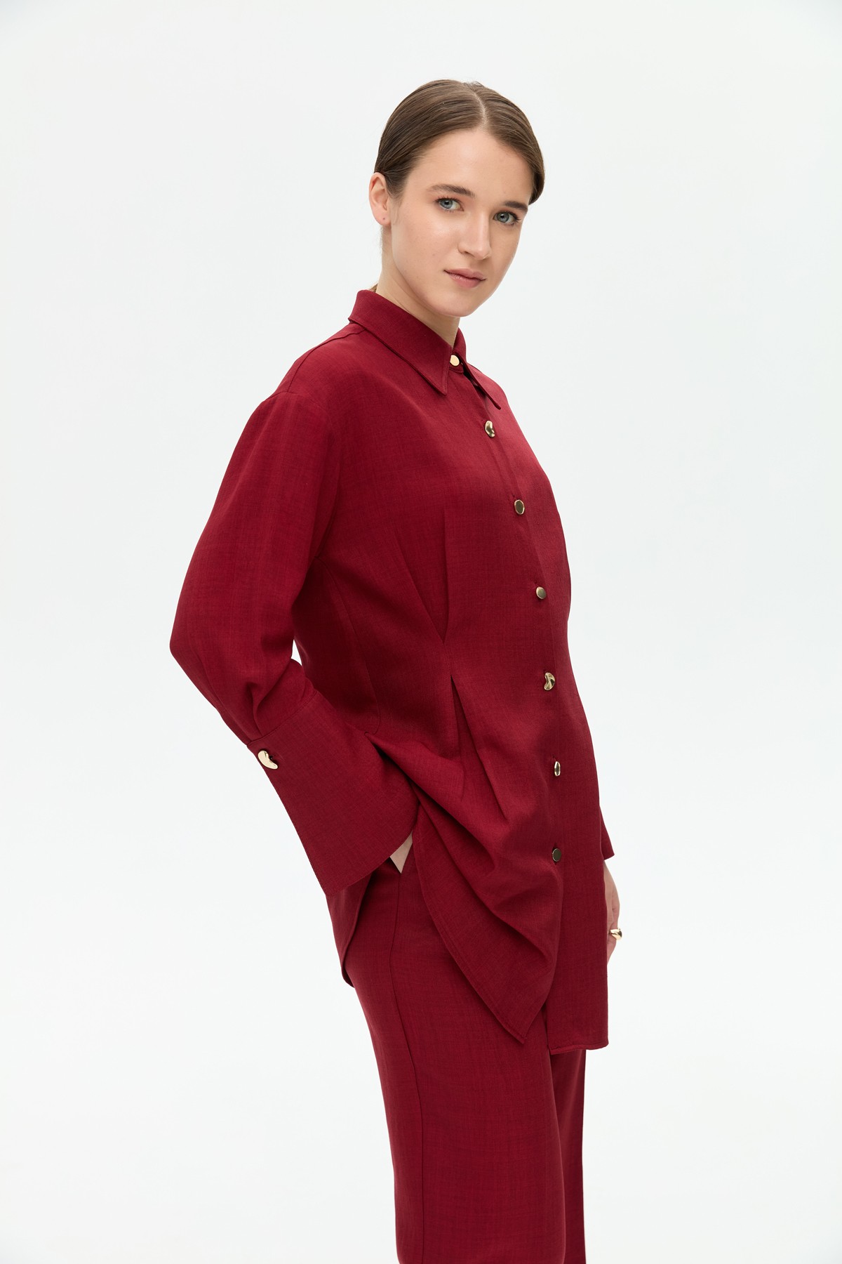 Pens Detaylı Takım Bordo