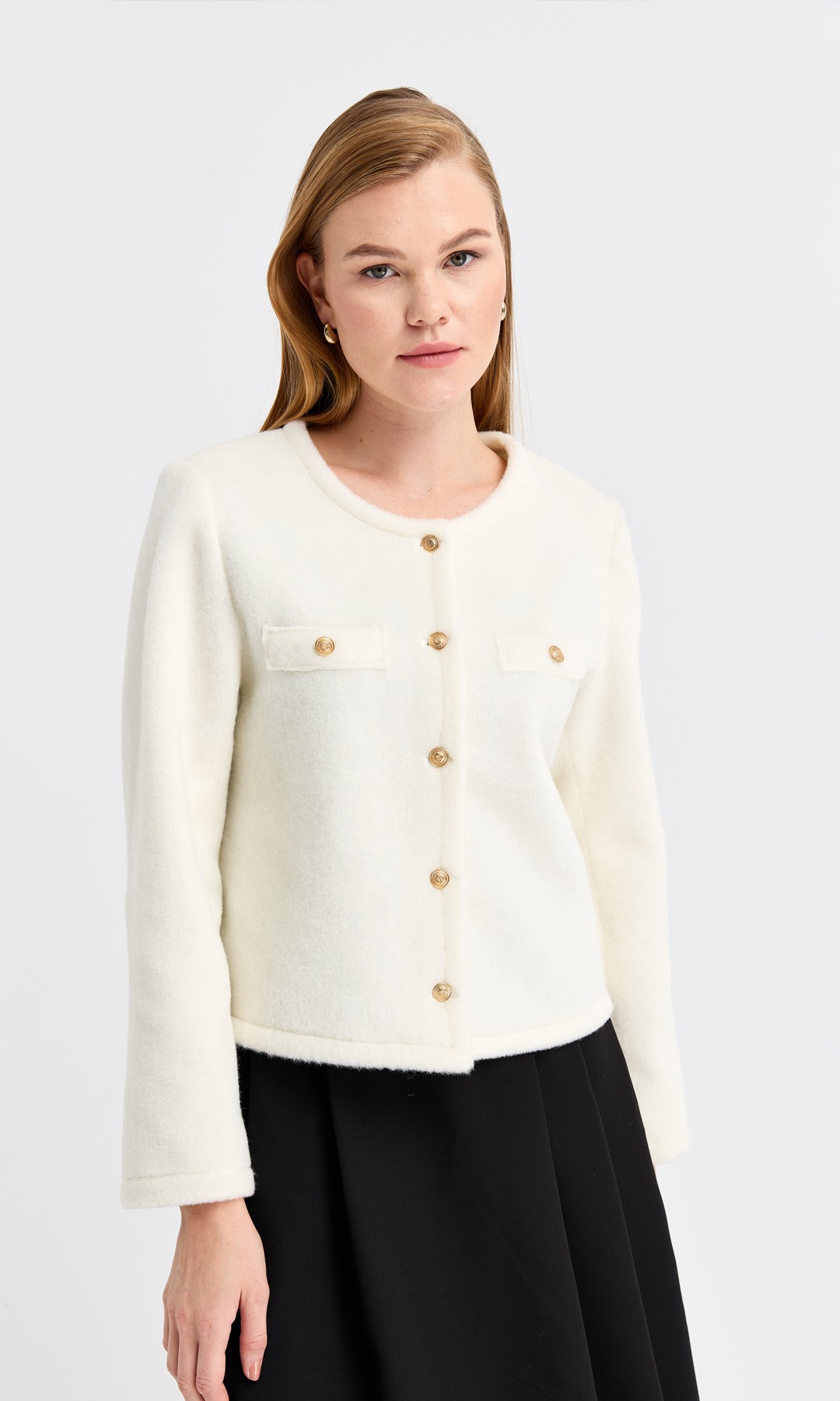 Angora Ceket Ekru