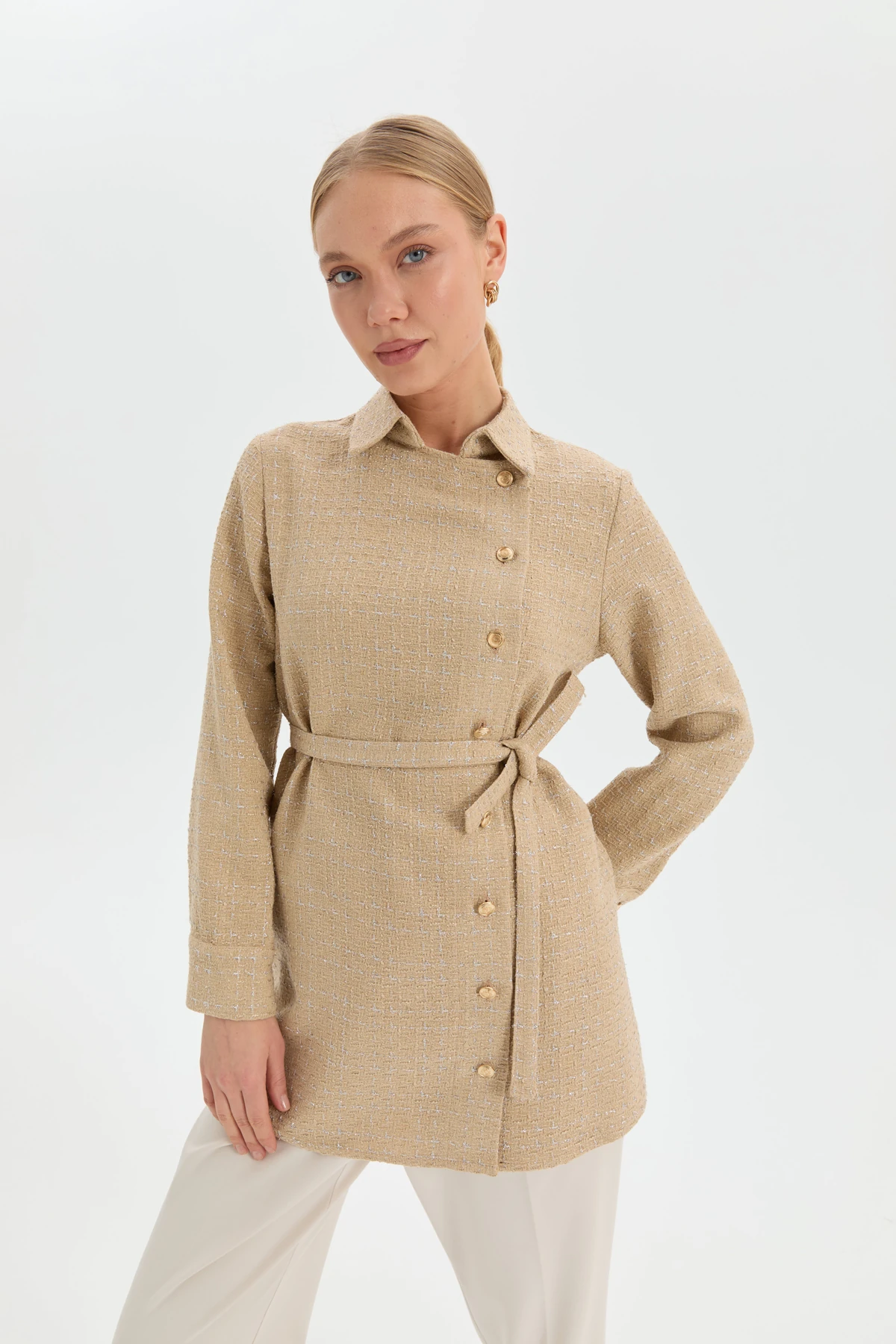 Asimetrik Tüvit Gömlek