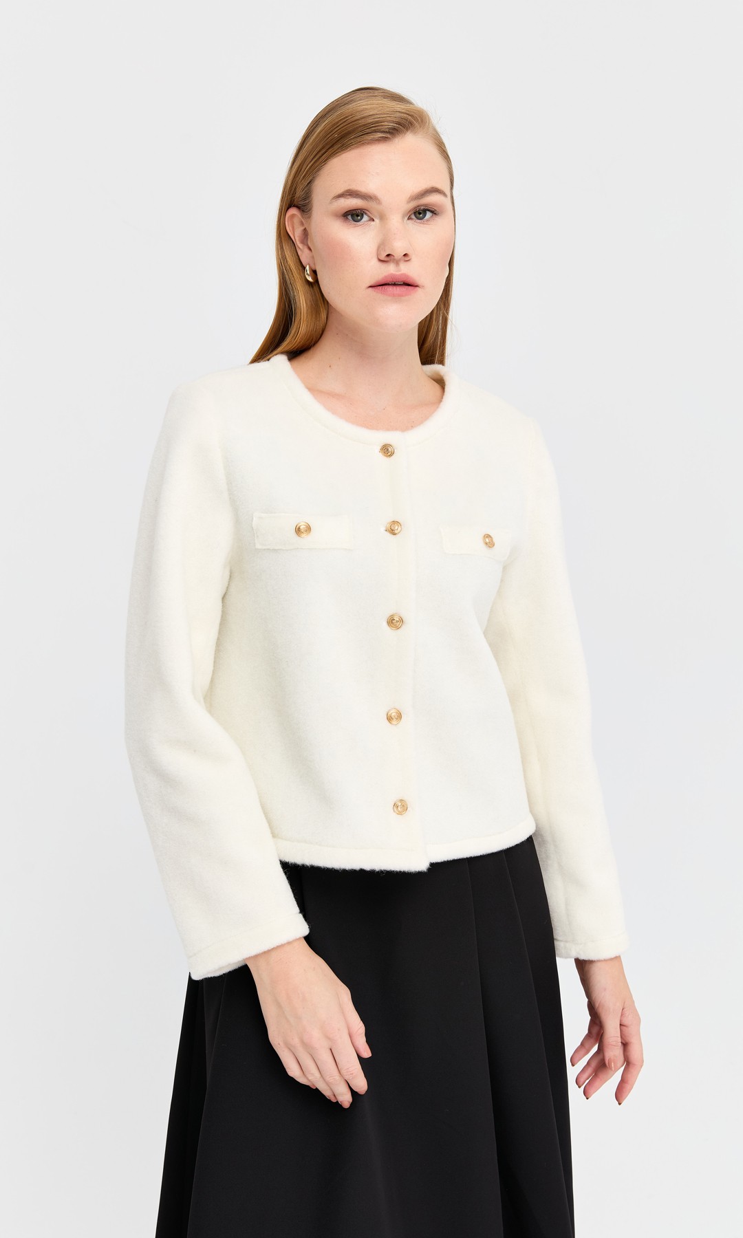 Angora Ceket Ekru