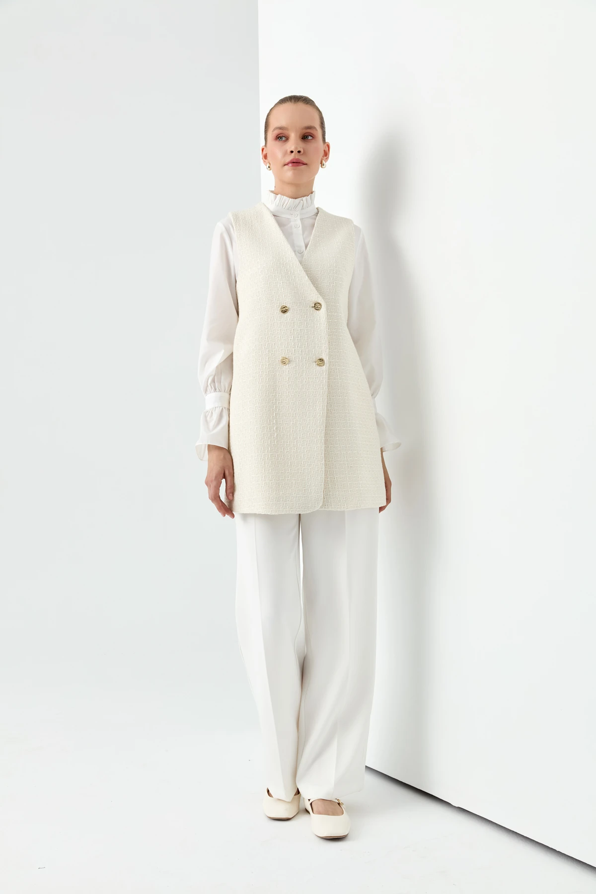 Max Tüvit Yelek Ekru