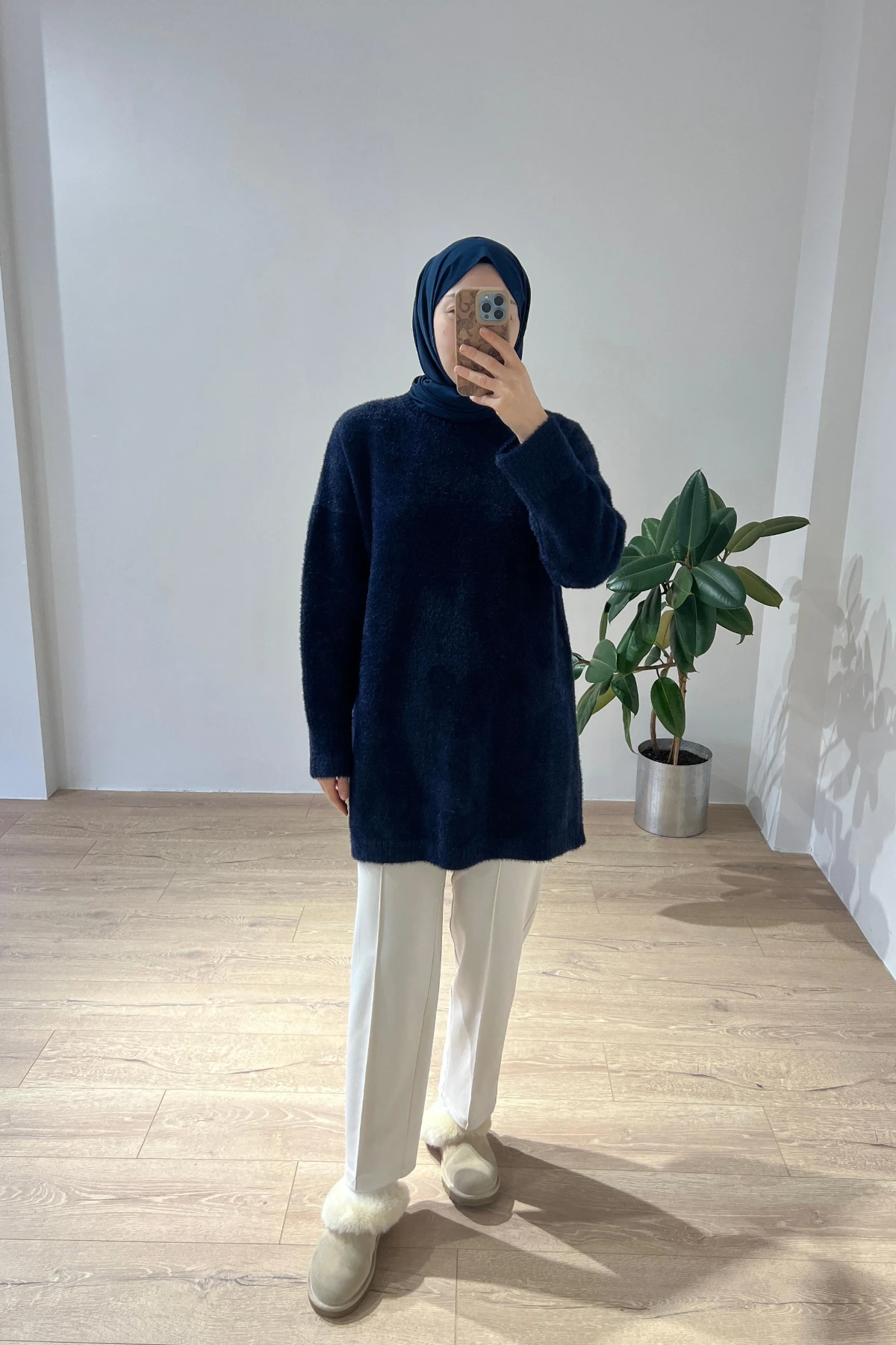 Angora Triko Tunik - Lacivert