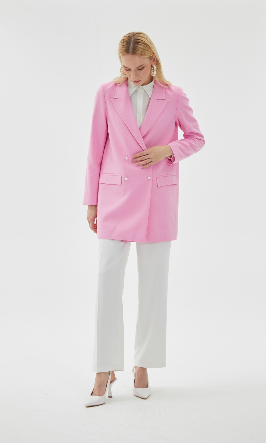 Pearly Ceket Pembe