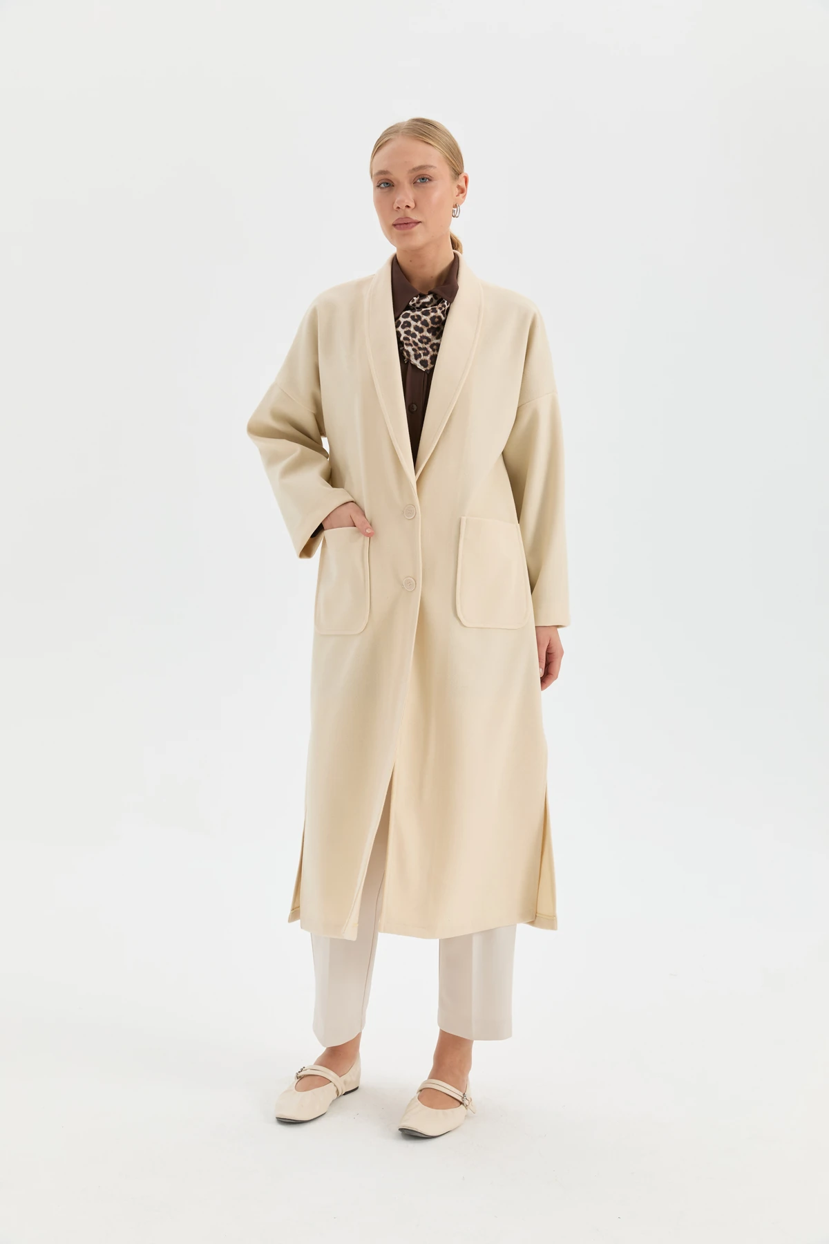 Şal Yaka Kaşe Hırka Kaban