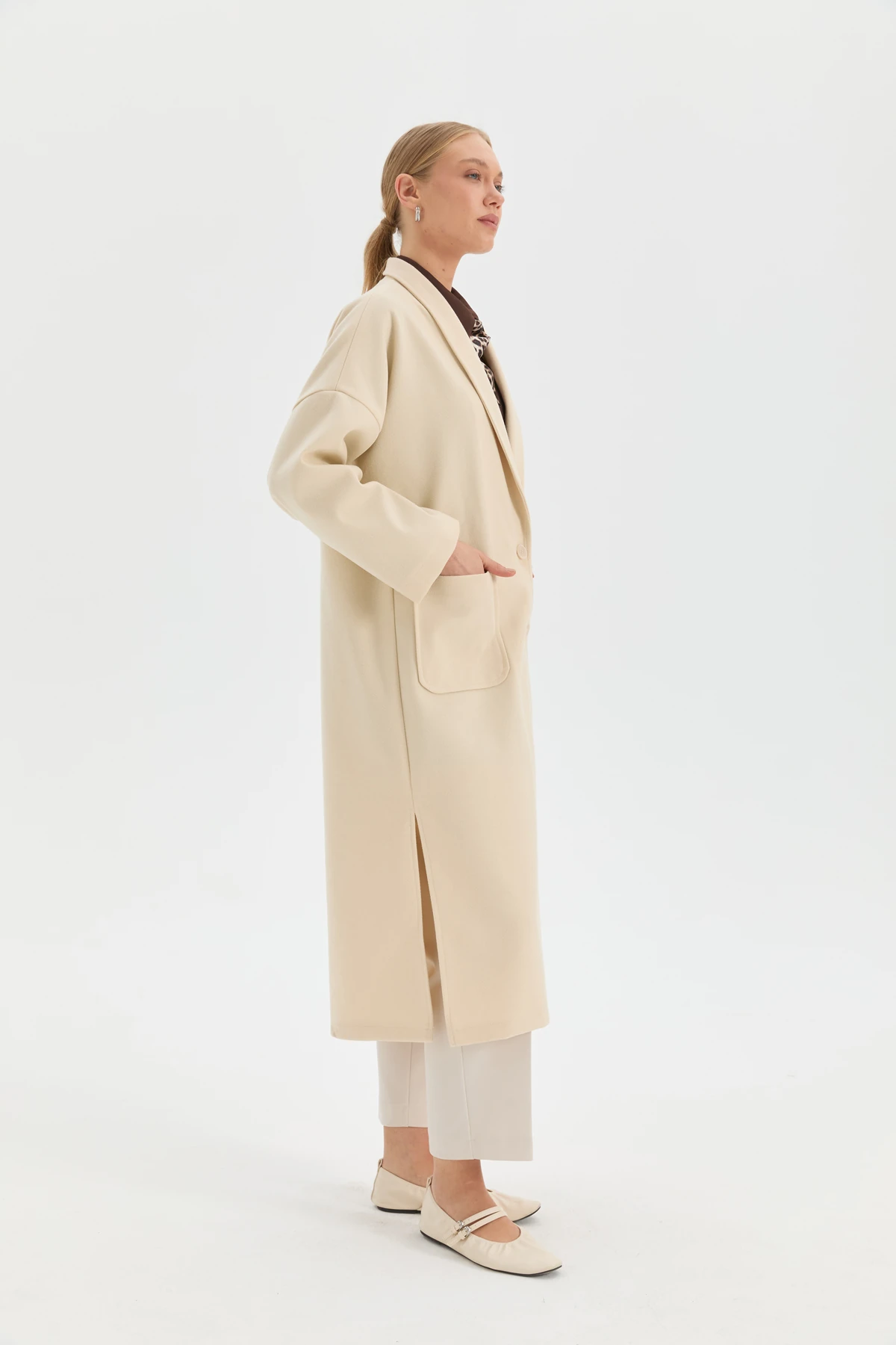 Şal Yaka Kaşe Hırka Kaban