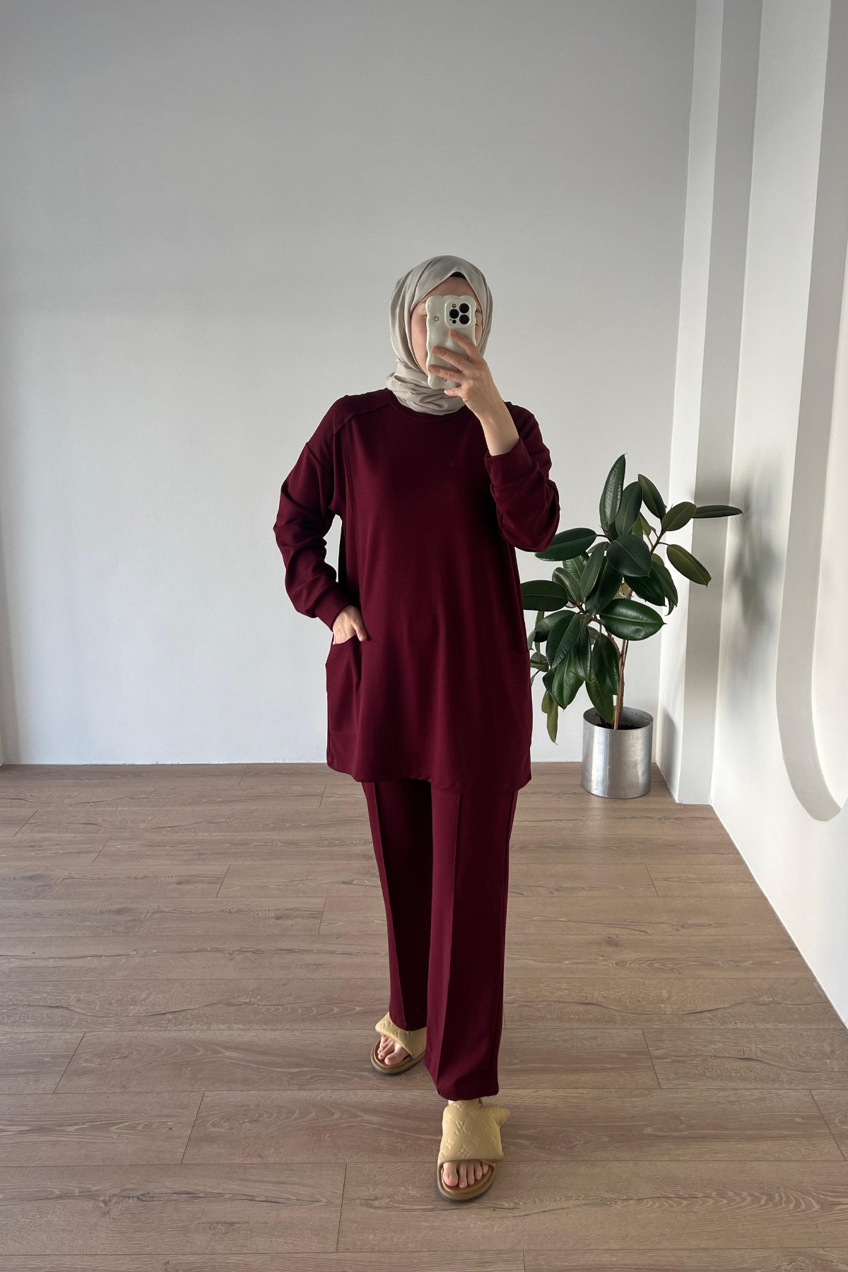 Oysho Relax Takım - Bordo