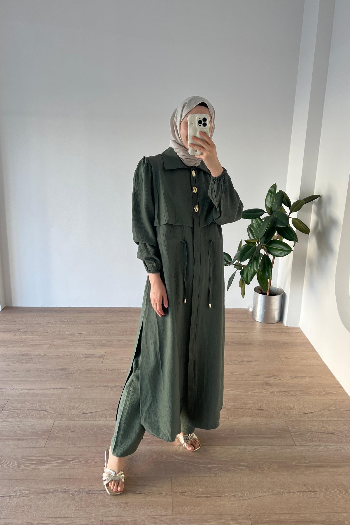 Natural Rüzgarlıklı Takım Haki
