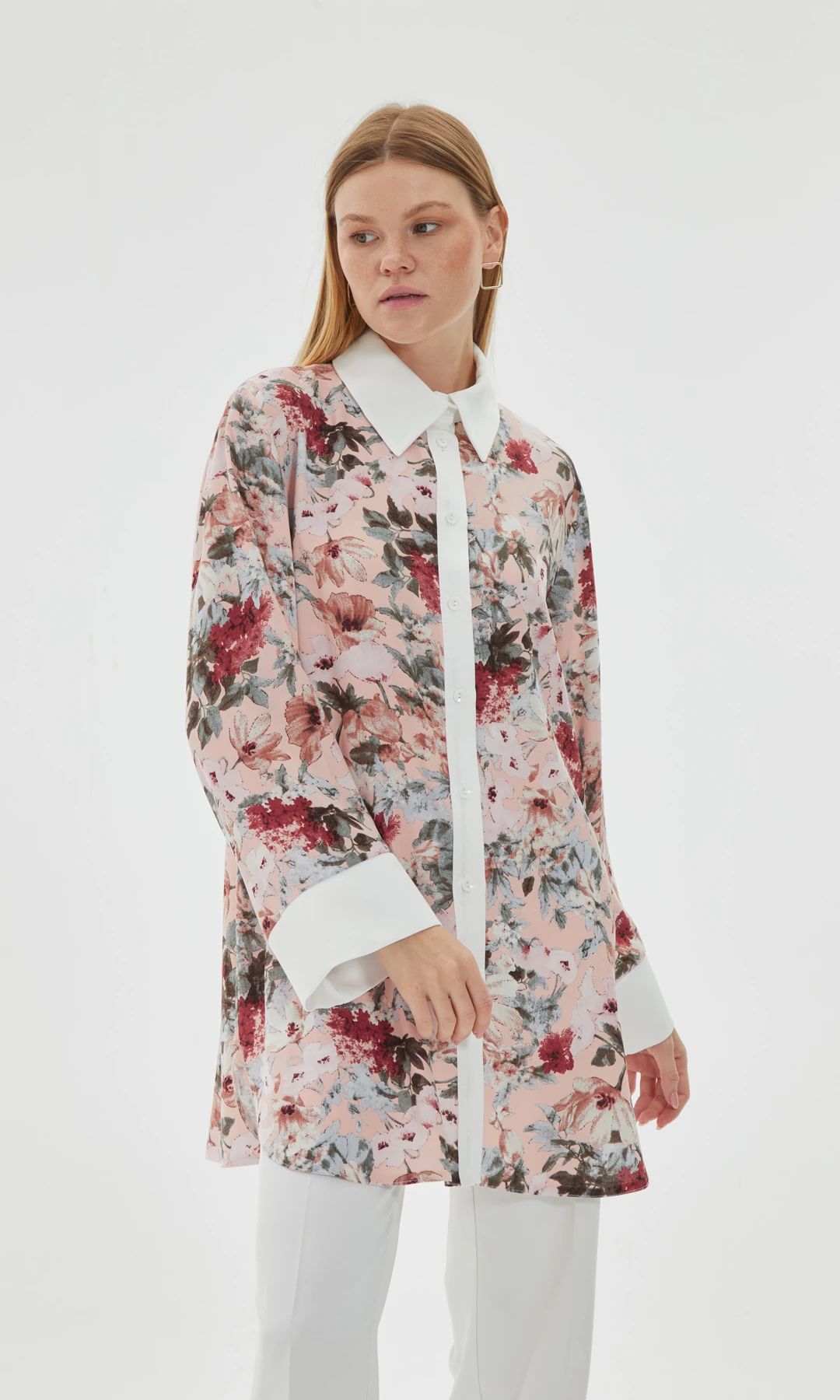 Spring Pamuklu Gömlek Pudra