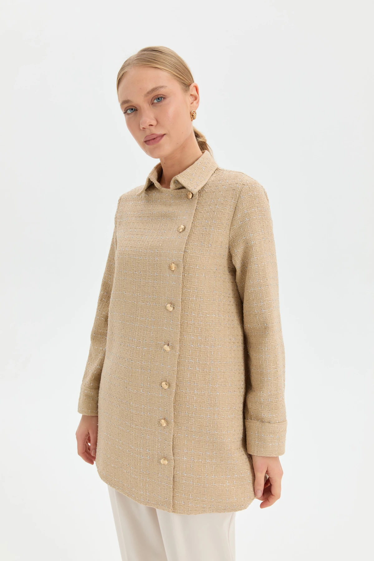 Asimetrik Tüvit Gömlek