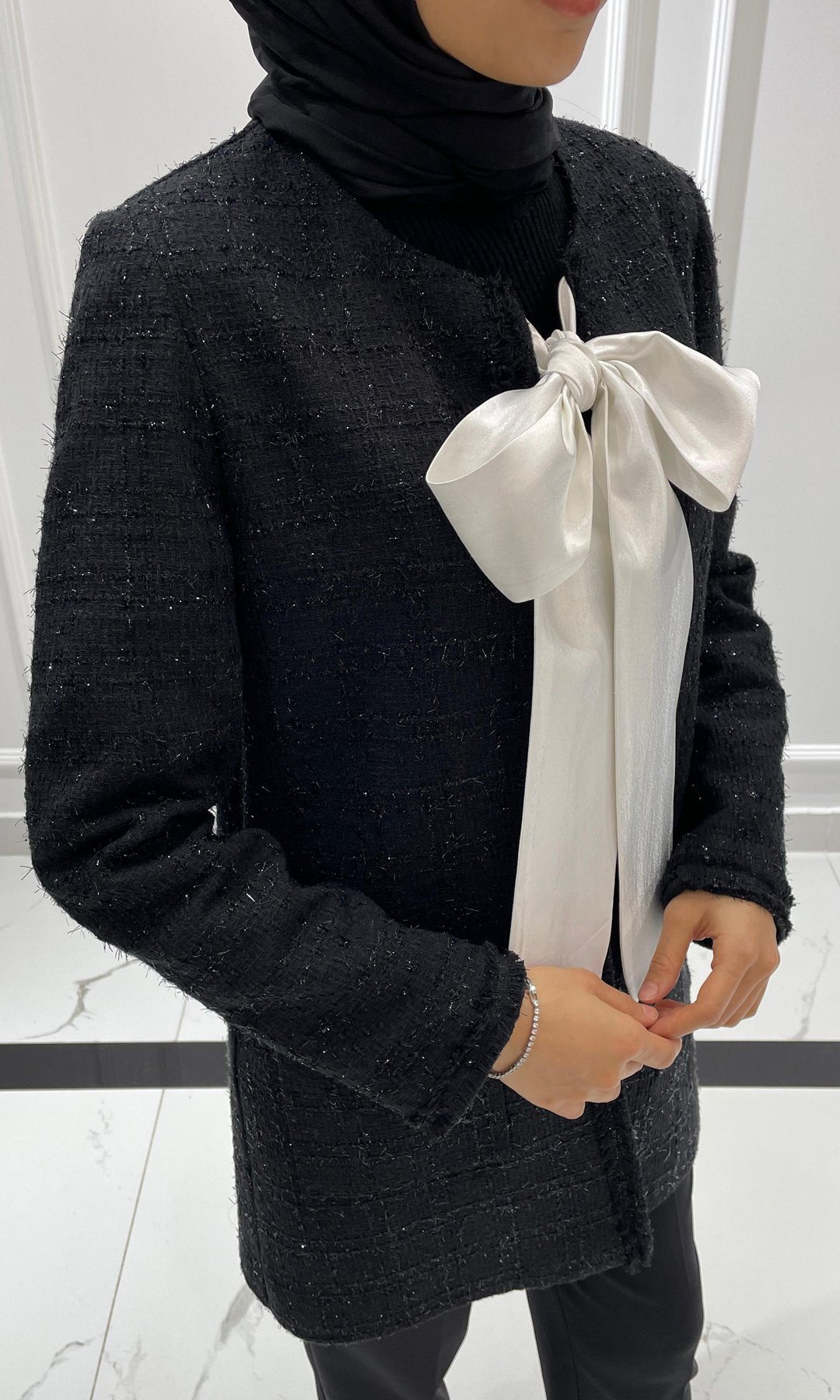 Gift Tüvit Ceket Black White