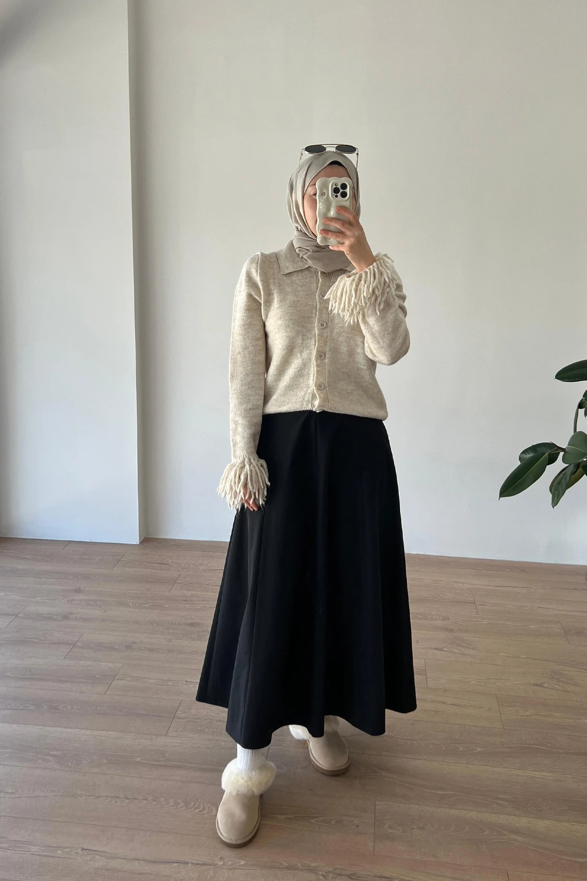 Saçak Detaylı Triko Kazak