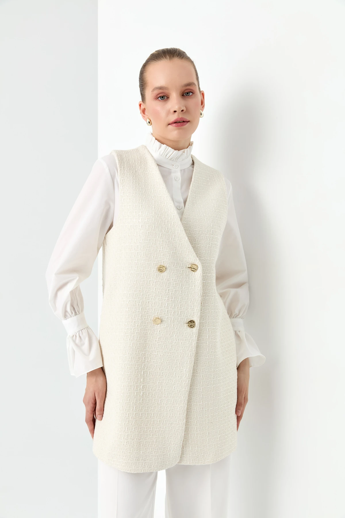 Max Tüvit Yelek Ekru