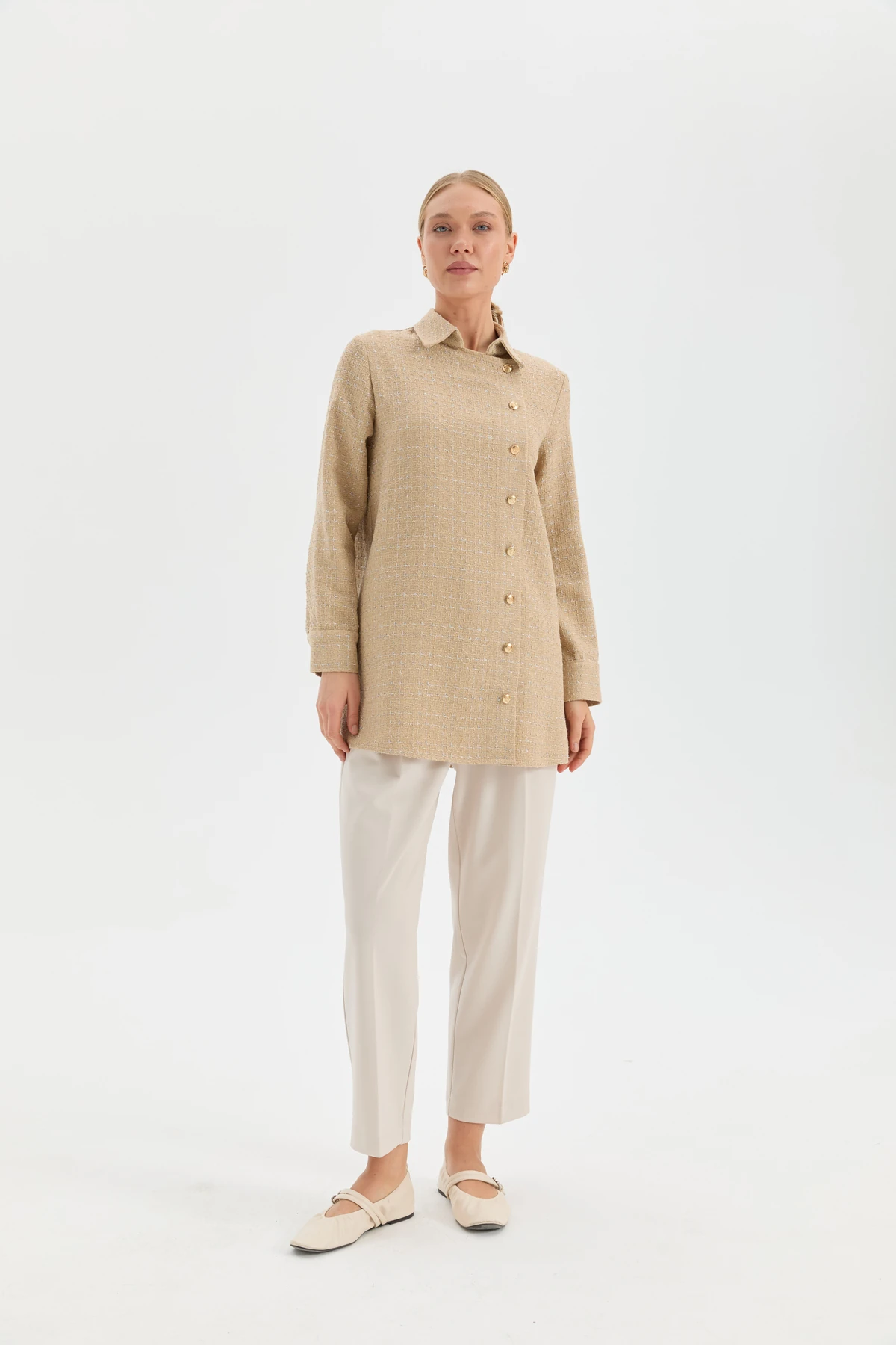 Asimetrik Tüvit Gömlek