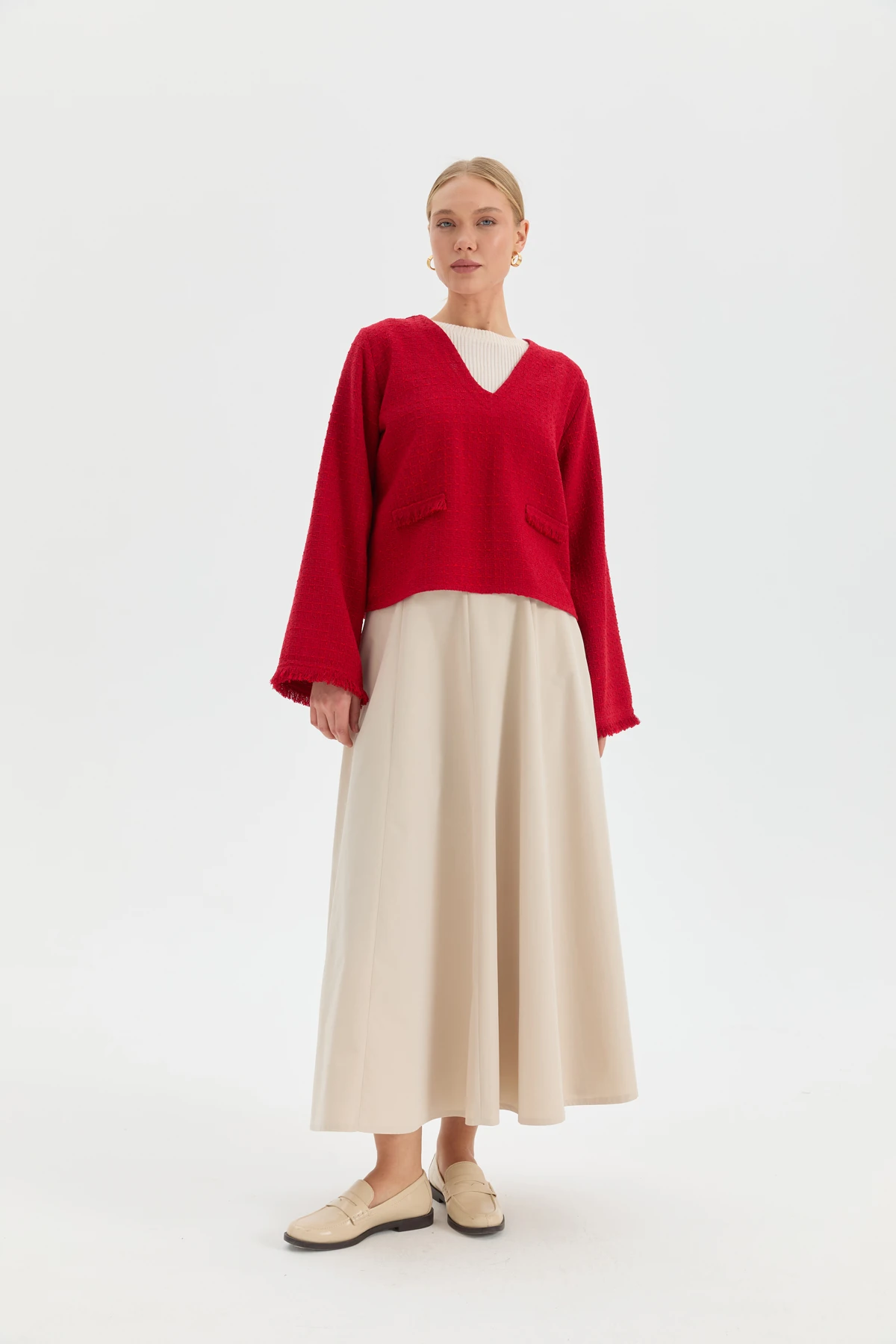 Cep Detaylı Godeli Etek