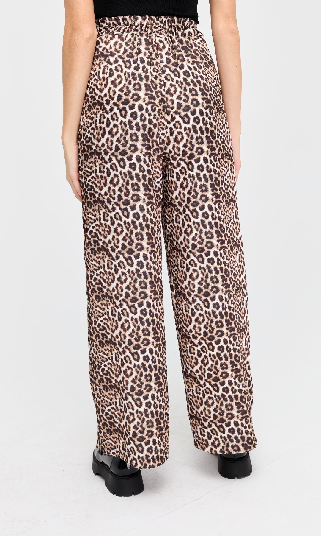 Leopar Desen Saten Pantolon