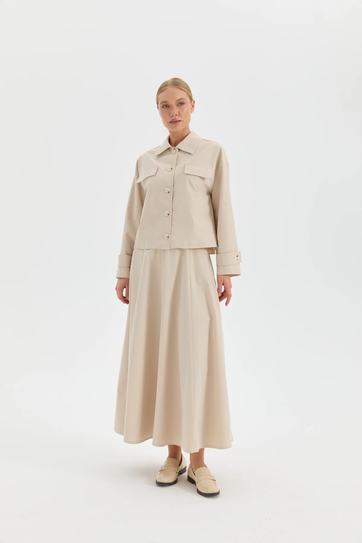 Cep Detaylı Godeli Etek