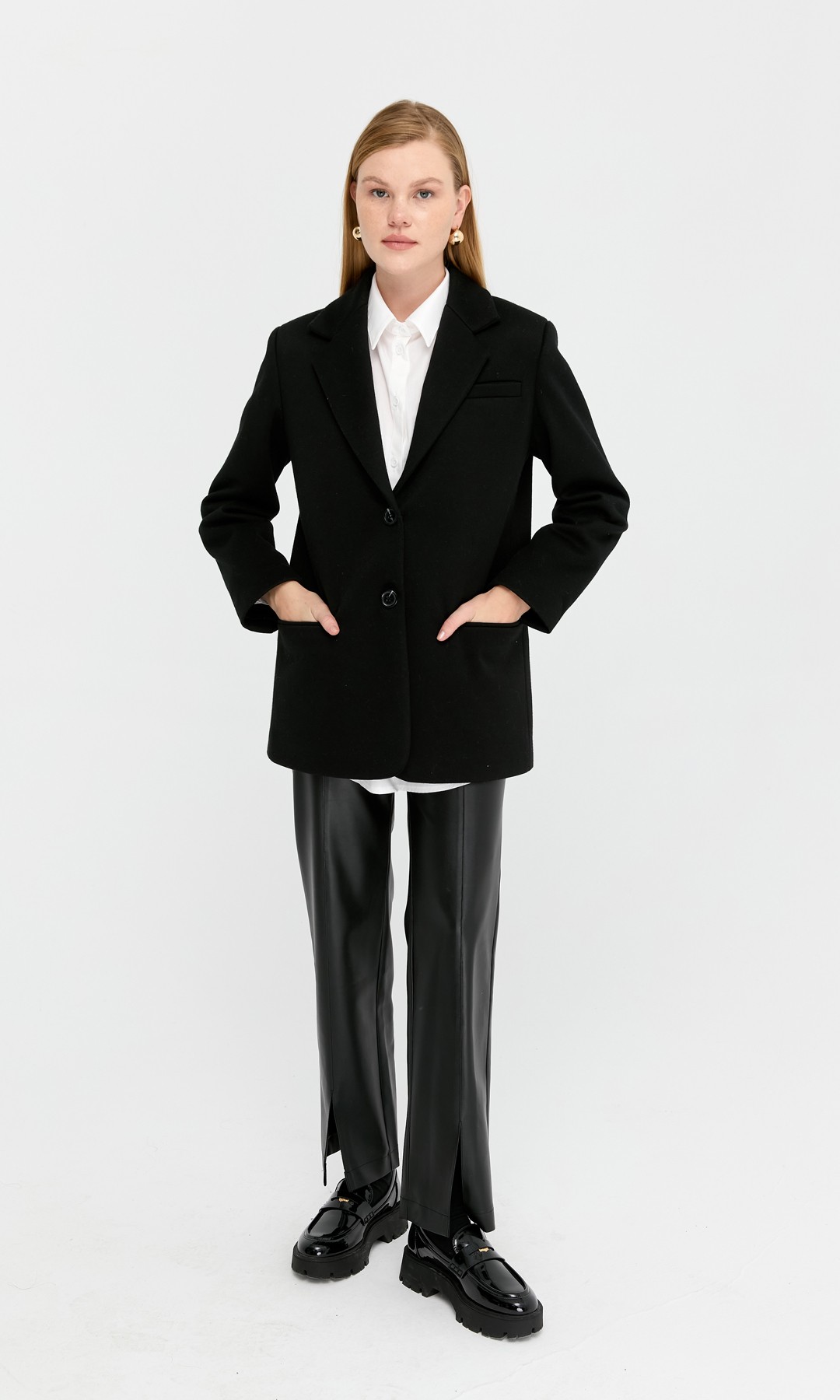 Kaşe Blazer Ceket Siyah