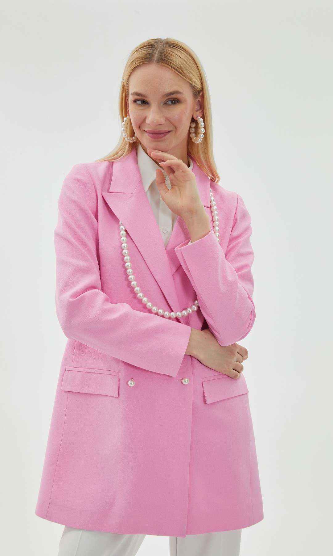 Pearly Ceket Pembe