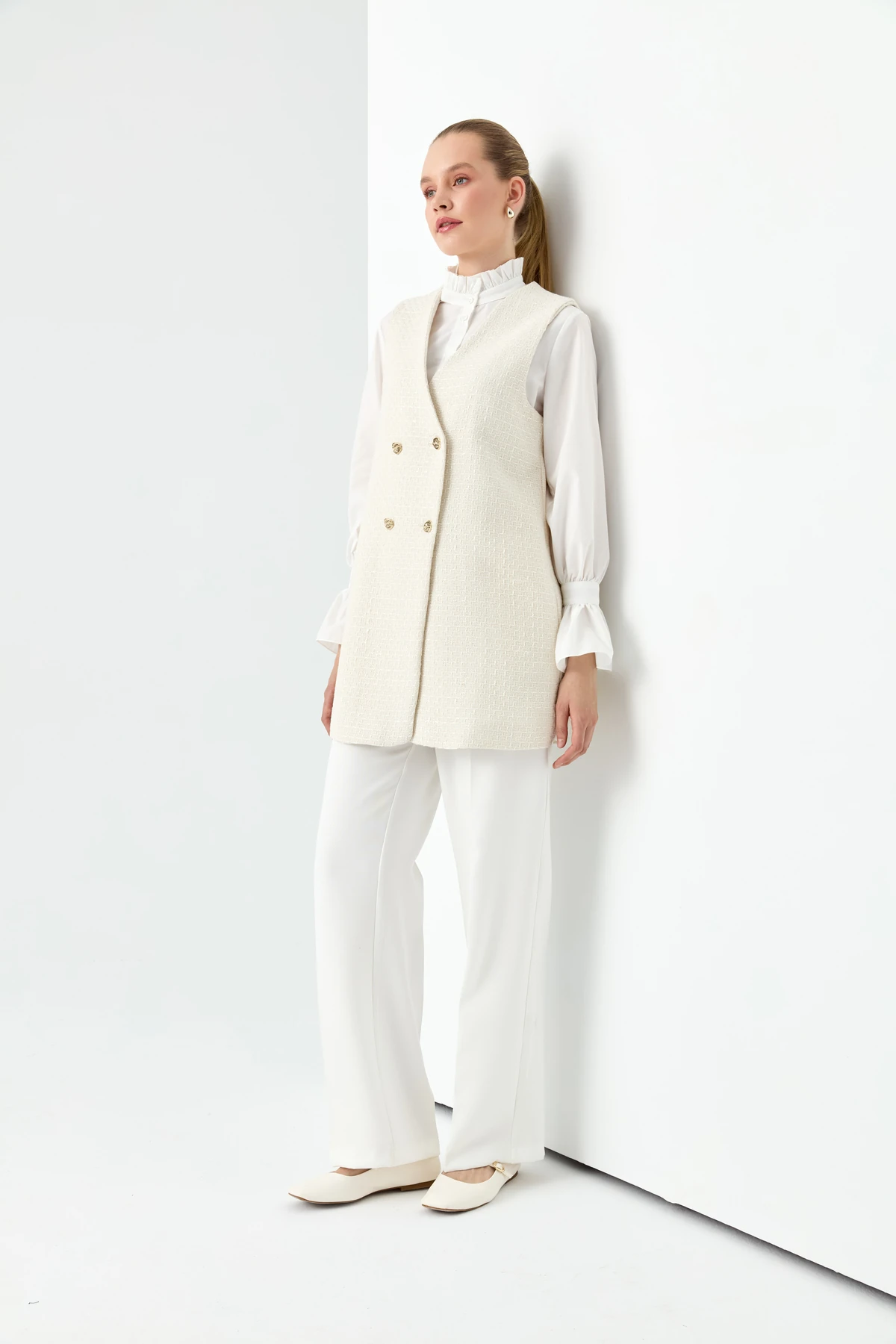 Max Tüvit Yelek Ekru