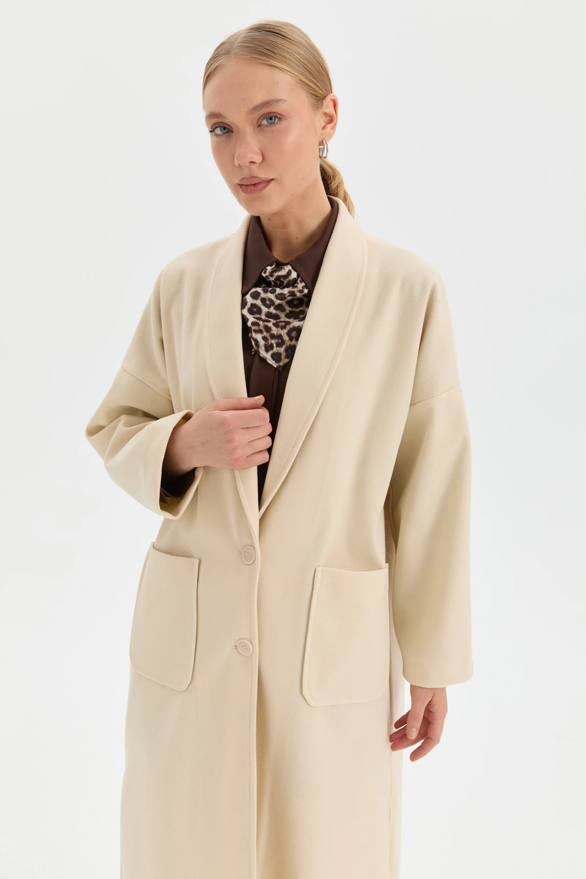 Şal Yaka Kaşe Hırka Kaban