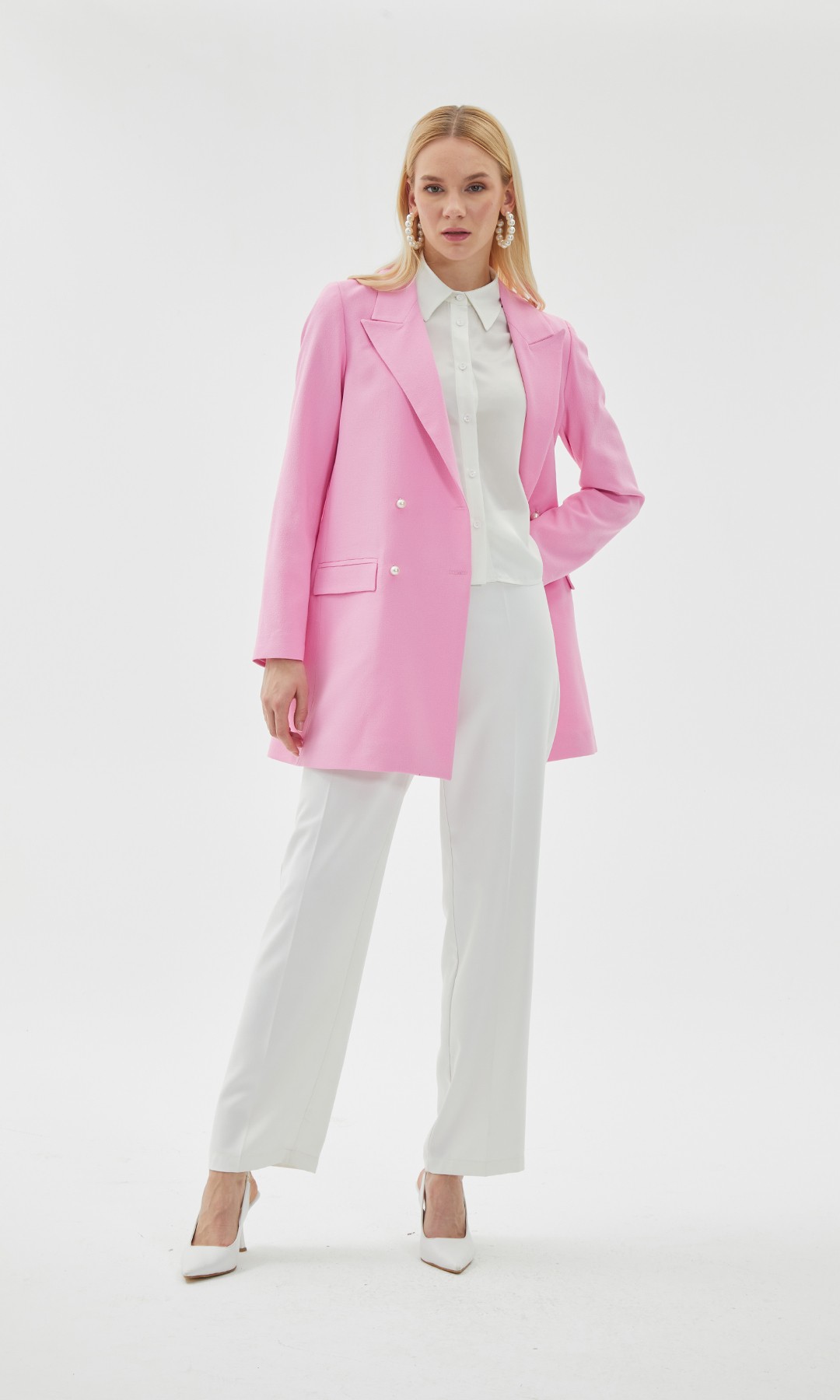 Pearly Ceket Pembe