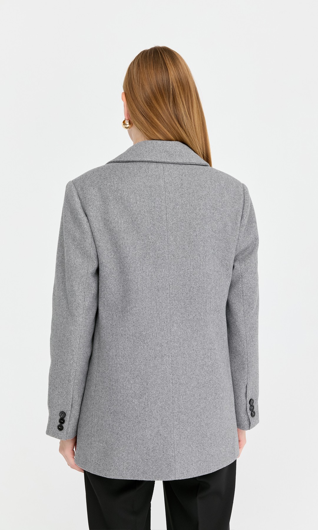Kaşe Blazer Ceket Gri