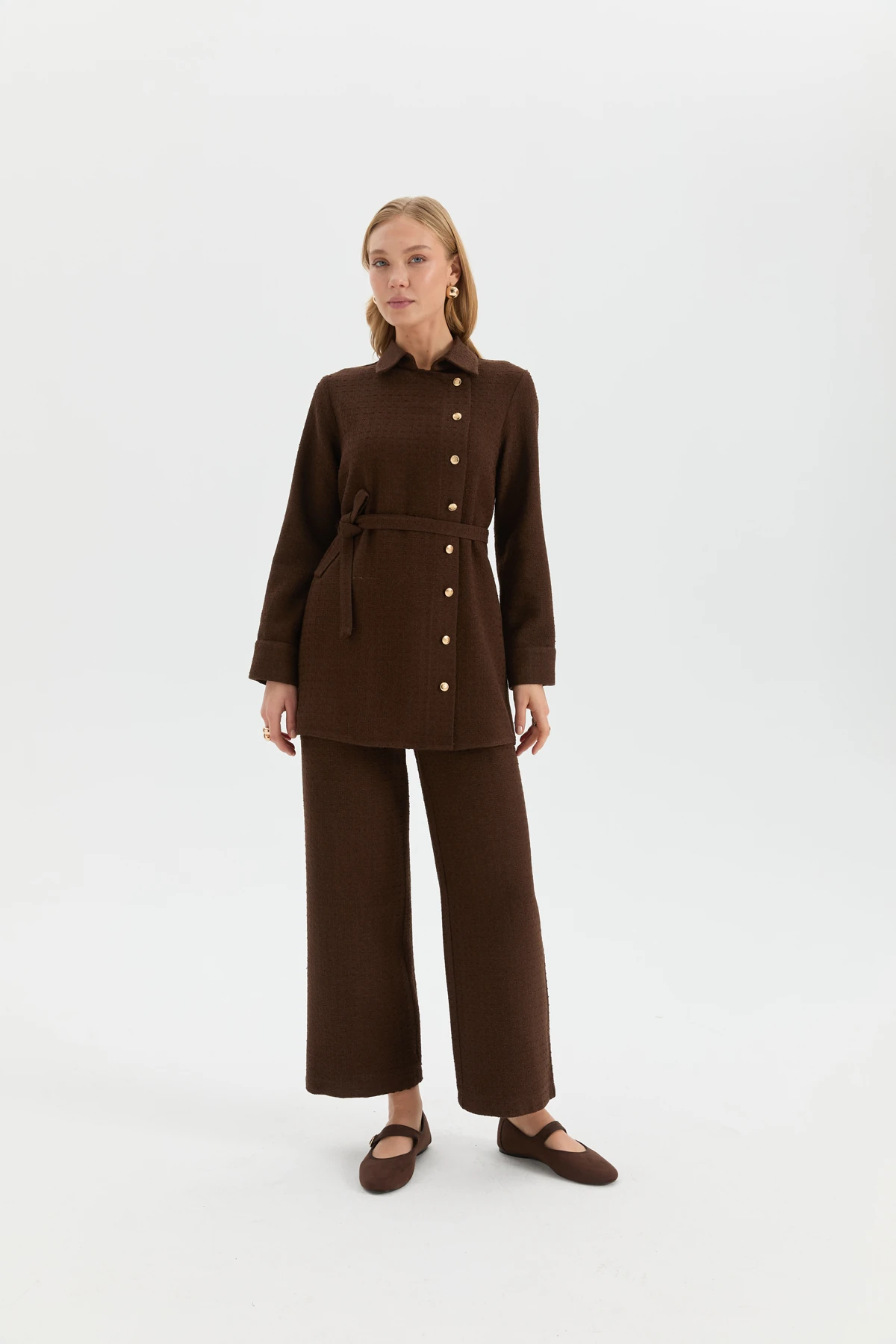 Asimetrik Tüvit Takım - Kahve