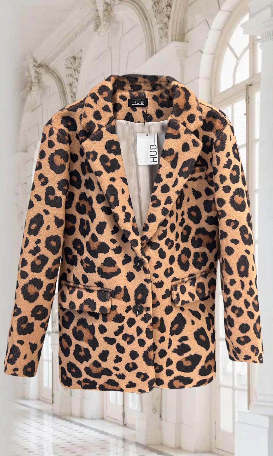 Leopar Kaşe Ceket