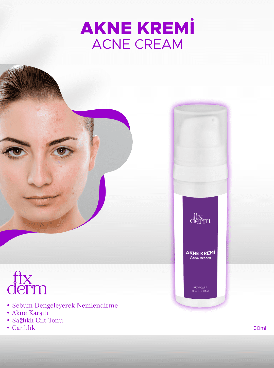 Fixderm Akne Krem/Acne Cream 30ml