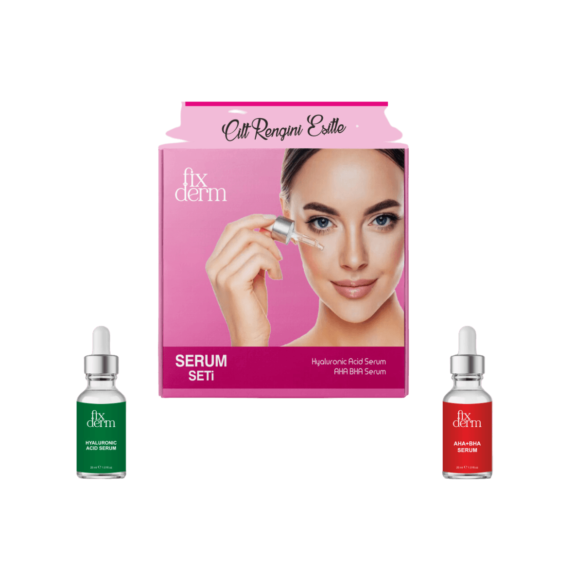 Fixderm Cilt Canlandırma Seti  Aha Bha Serum & Hyaluronic Acid Serum Seti