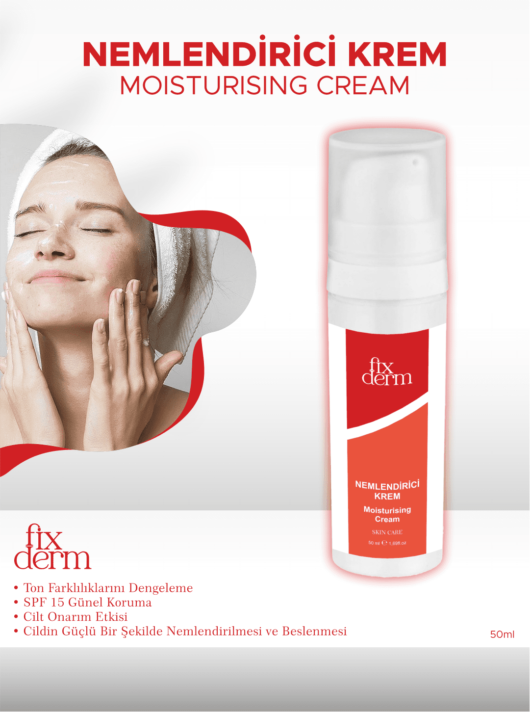 Fixderm Nemlendirici Krem Normal Kuru Hassas Cilt Tipi 50 Ml