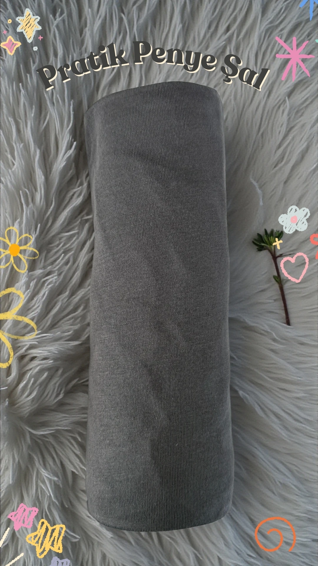 Hazır Pratik Penye  Şal  - Füme