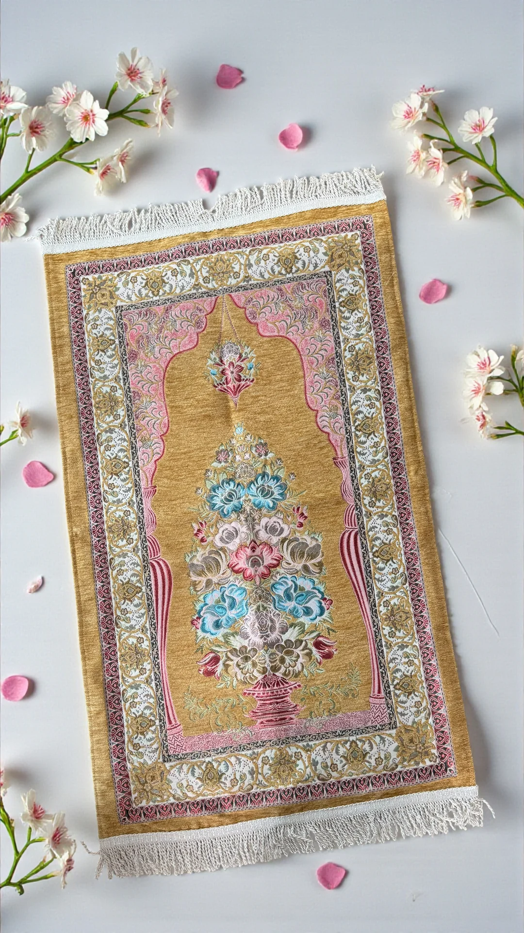 Gül Şönil Seccade - Altın