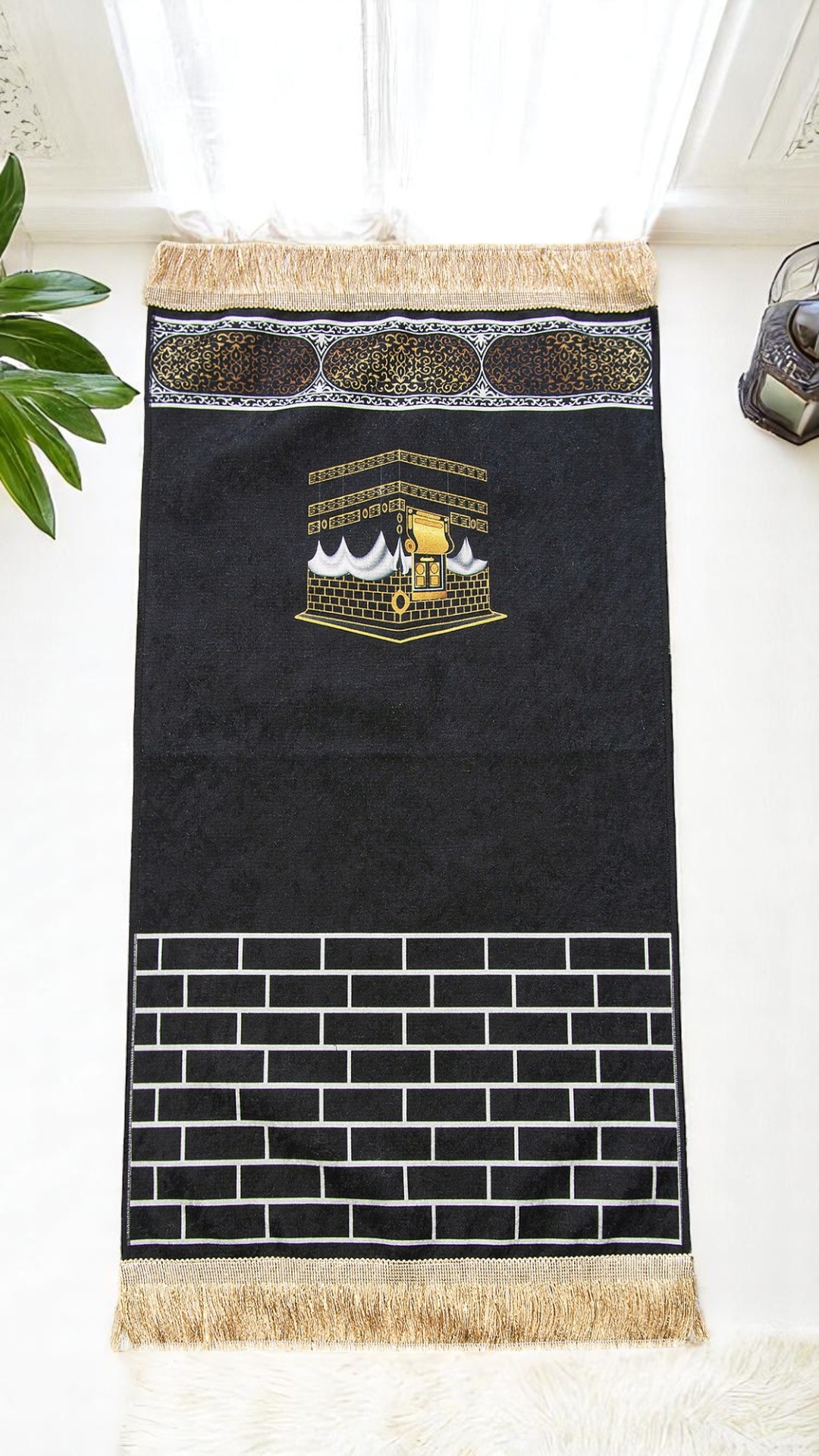 Megyori Kabe Desenli Kadife Seccade mini seyahat / çocuk  boy