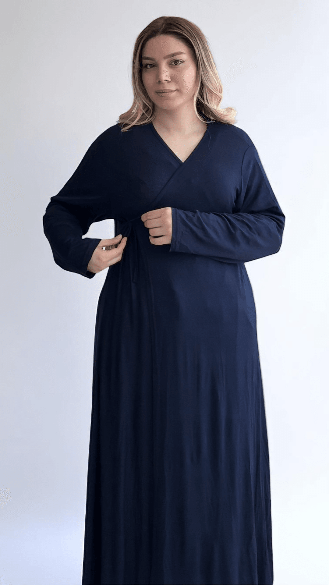 Yandan Bağlamalı Penye Namaz Elbisesi  - Laci