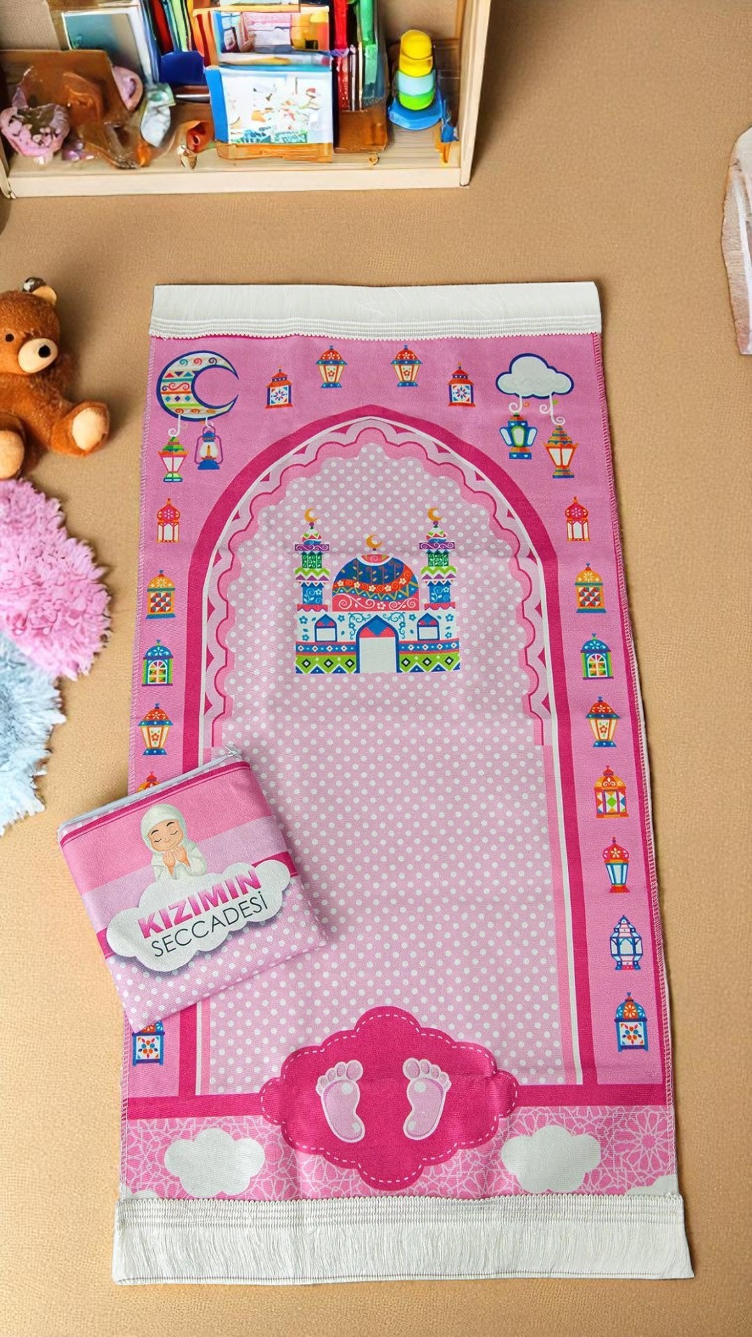 Megyori Çocuk Seccadesi - Kız Çocuk Seccadesi - Pembe