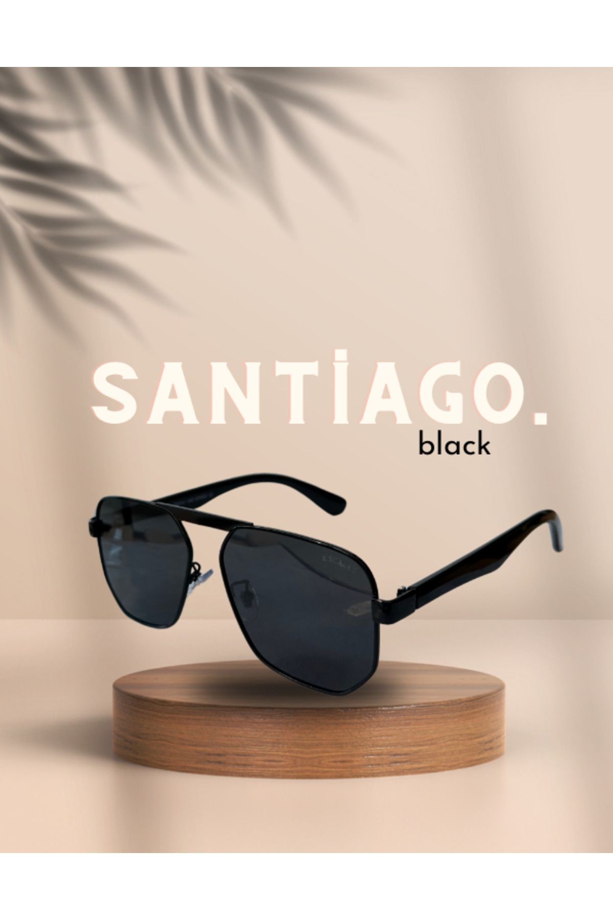 Santiago All Black Unisex Polarize Güneş Gözlüğü