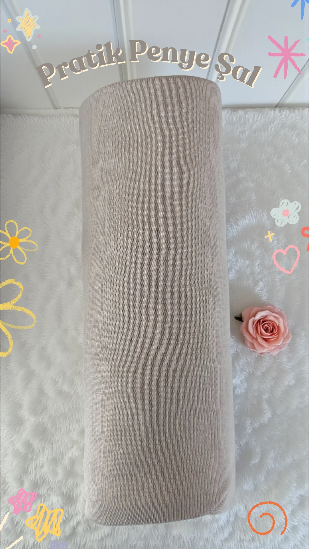 Hazır Pratik Penye  Şal  - Bej