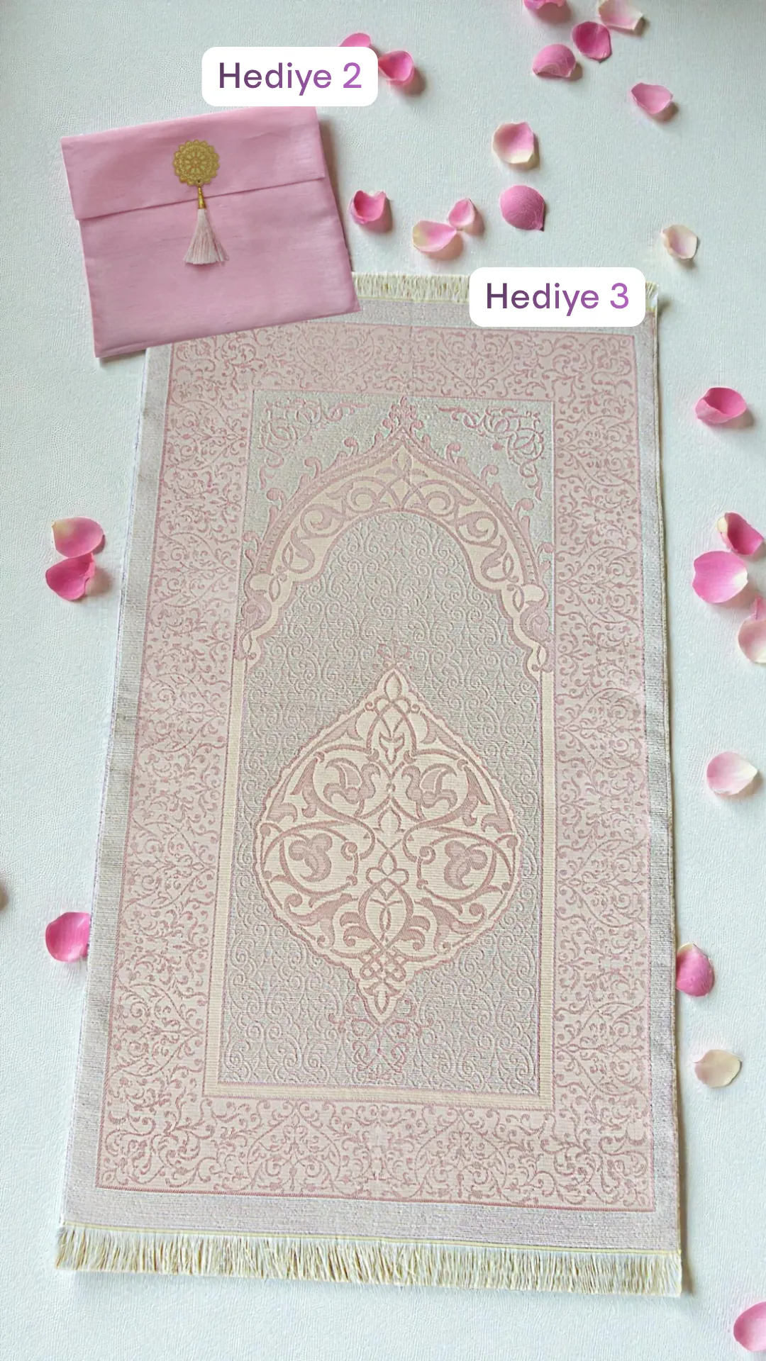 Mihrimah İnci Taşlı Yandan Bağlamalı 8 Parça Namaz Elbisesi Seti