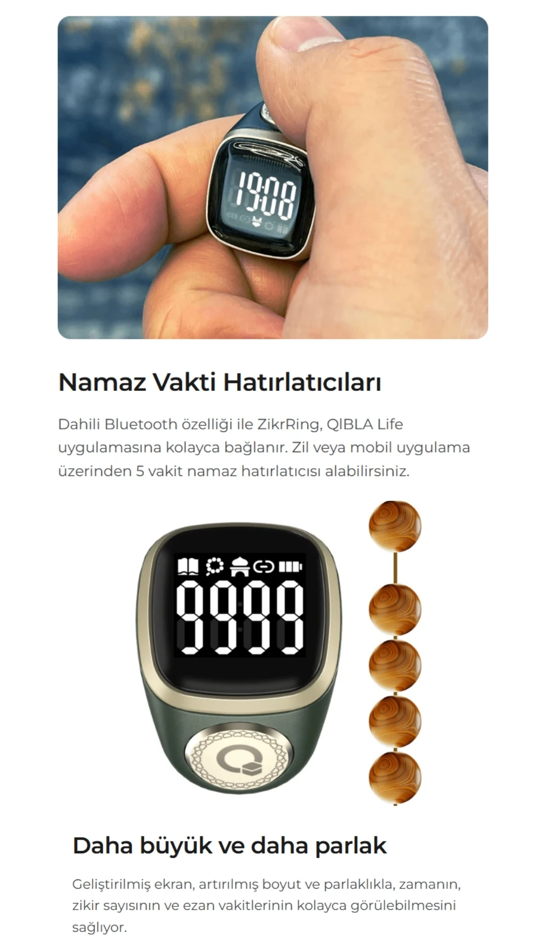 Dijital Zikirmatik Mobil Uygulama Destekli ve Alkolsüz Parfümlü 2'li Set