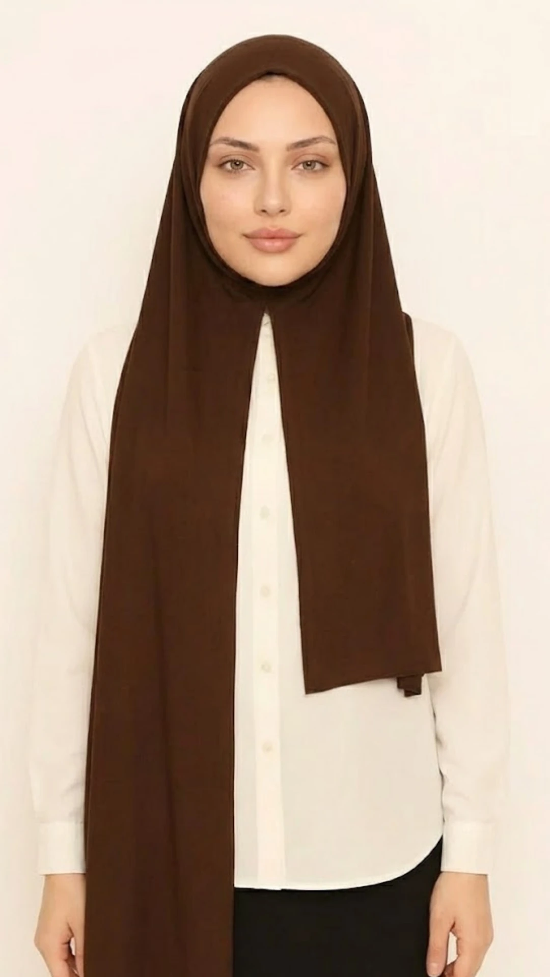 Hazır Pratik Penye  Şal  - Acı Kahve