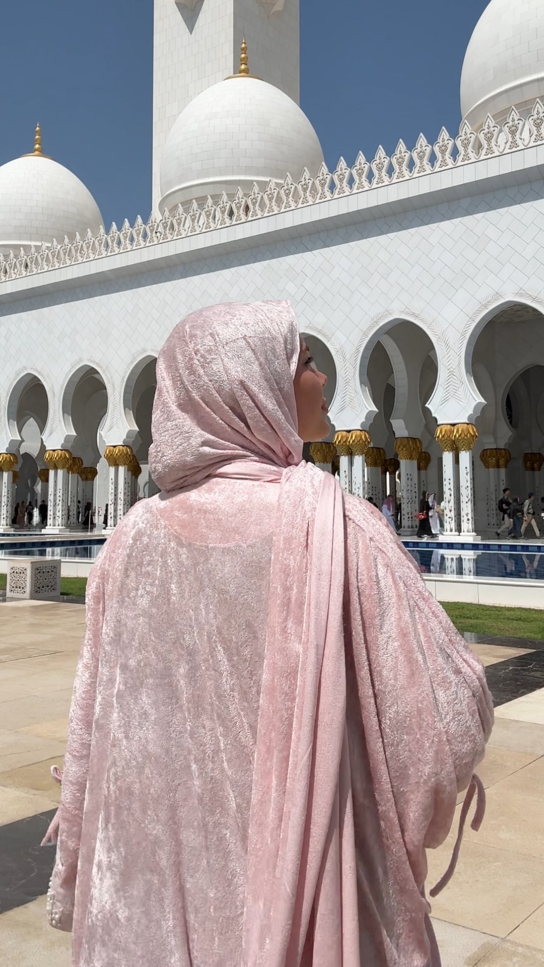 Mihrimah İnci Taşlı Namaz Elbisesi - Robalı - Pudra Pembesi