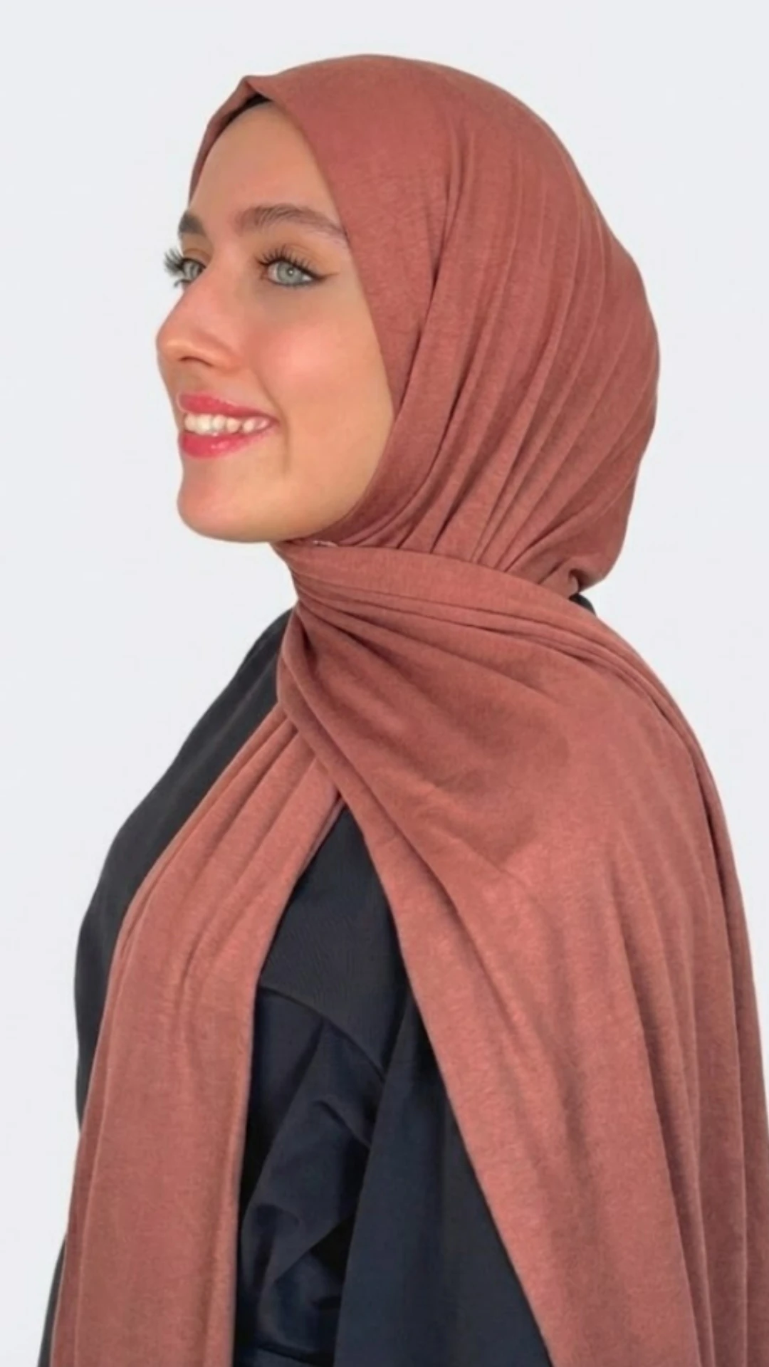 Hazır Pratik Penye  Şal  - Açık Gül Kurusu